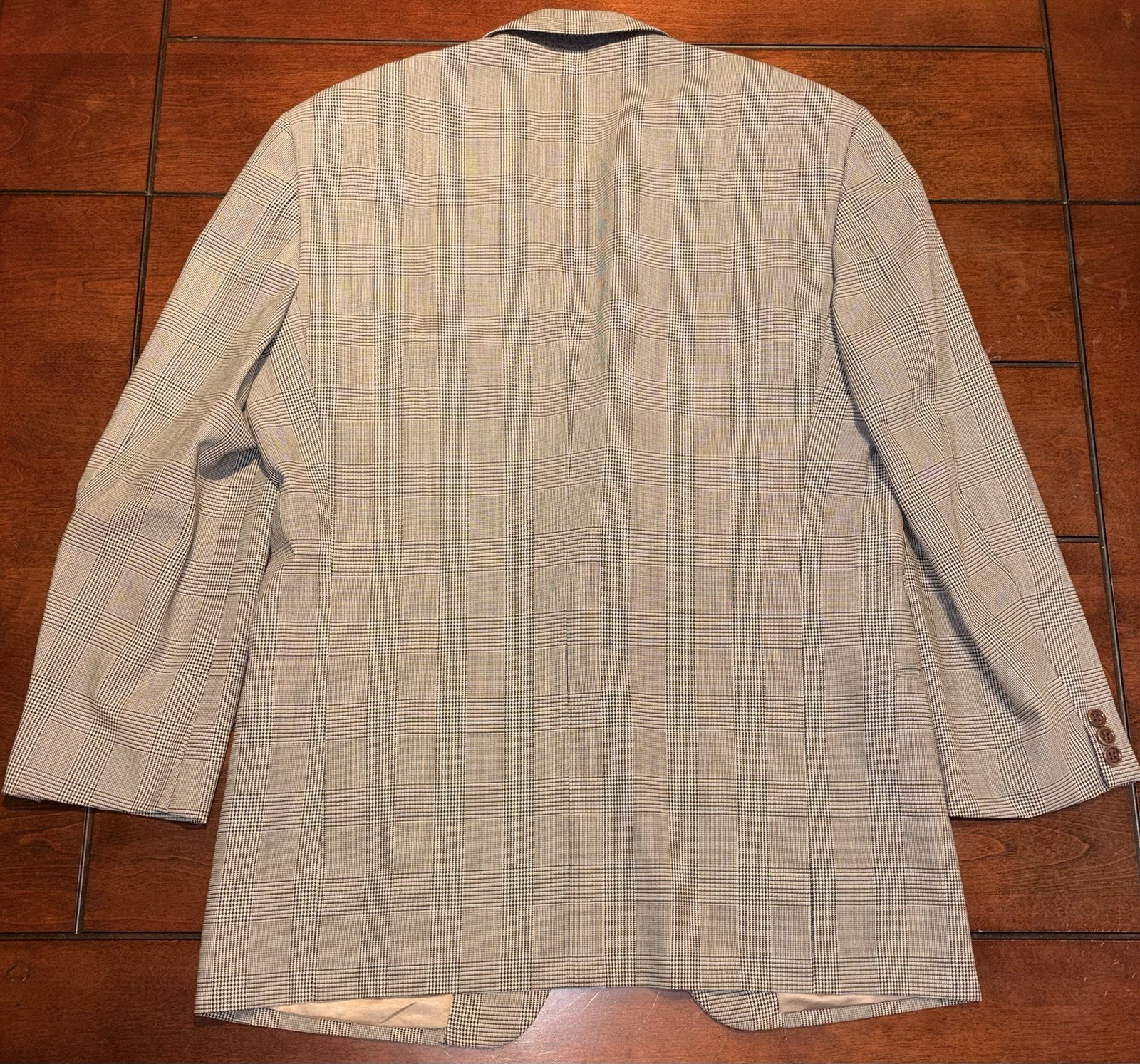 VTG Valentino Uomo Glen Plaid Light Gray Sport Coat Blazer Men’s 38R Virgin Wool