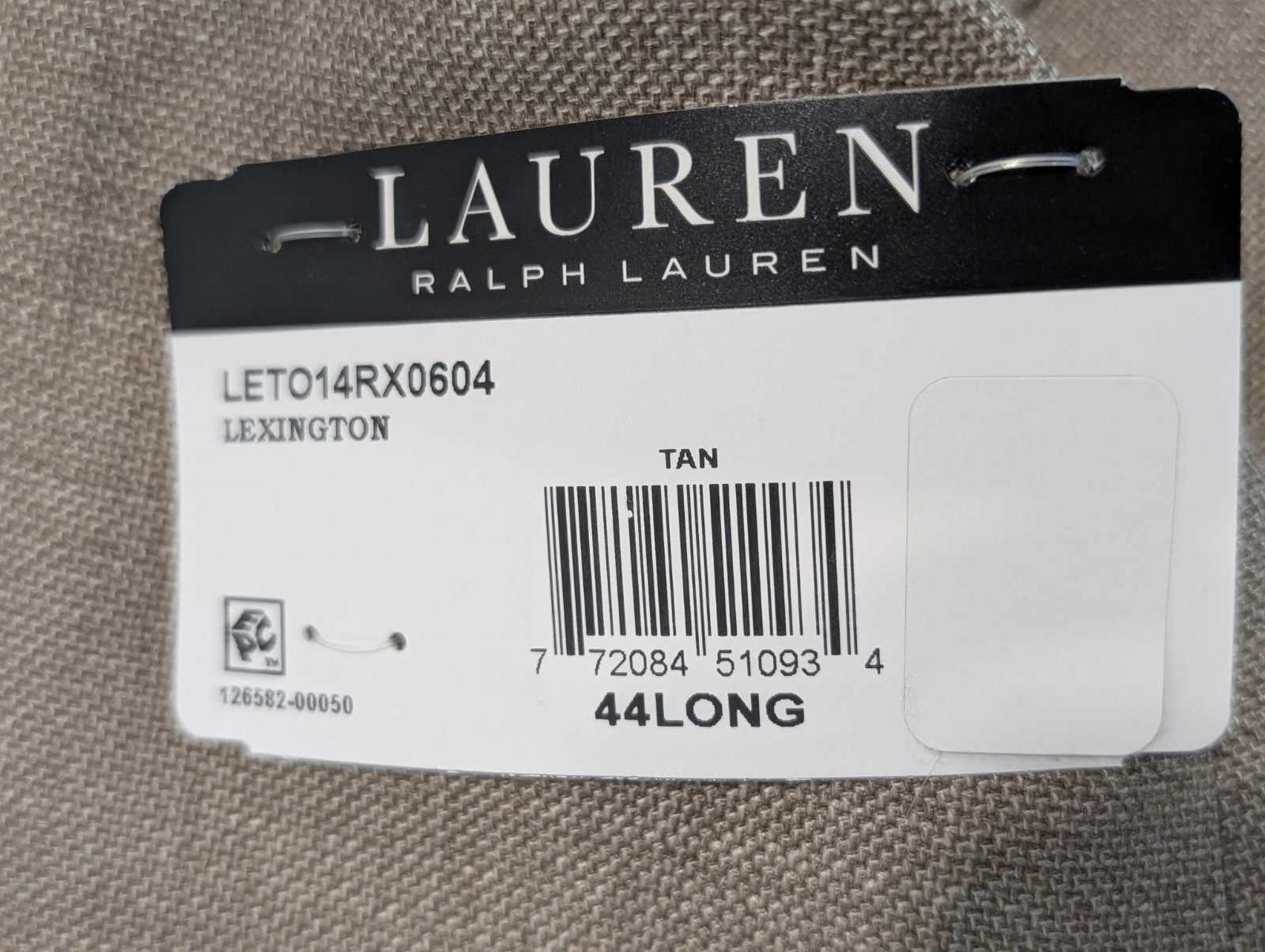 Lauren Ralph Lauren Lexington Tan Sz 44L Ultraflex Poly Rayon Linen NWT