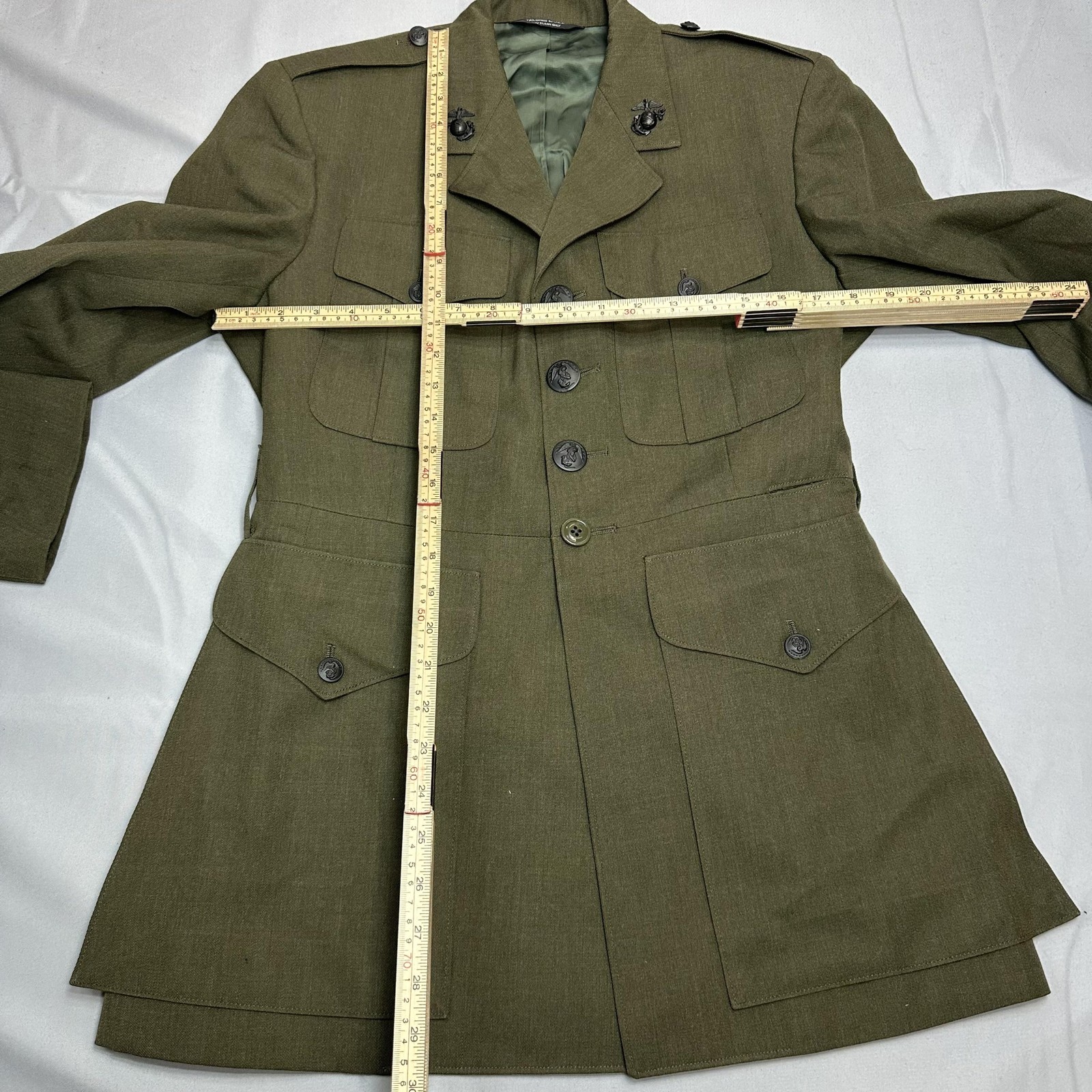 USMC Jacket Mens 39R Green Service Dress Alpha Coat USA The Marine Shop Suit
