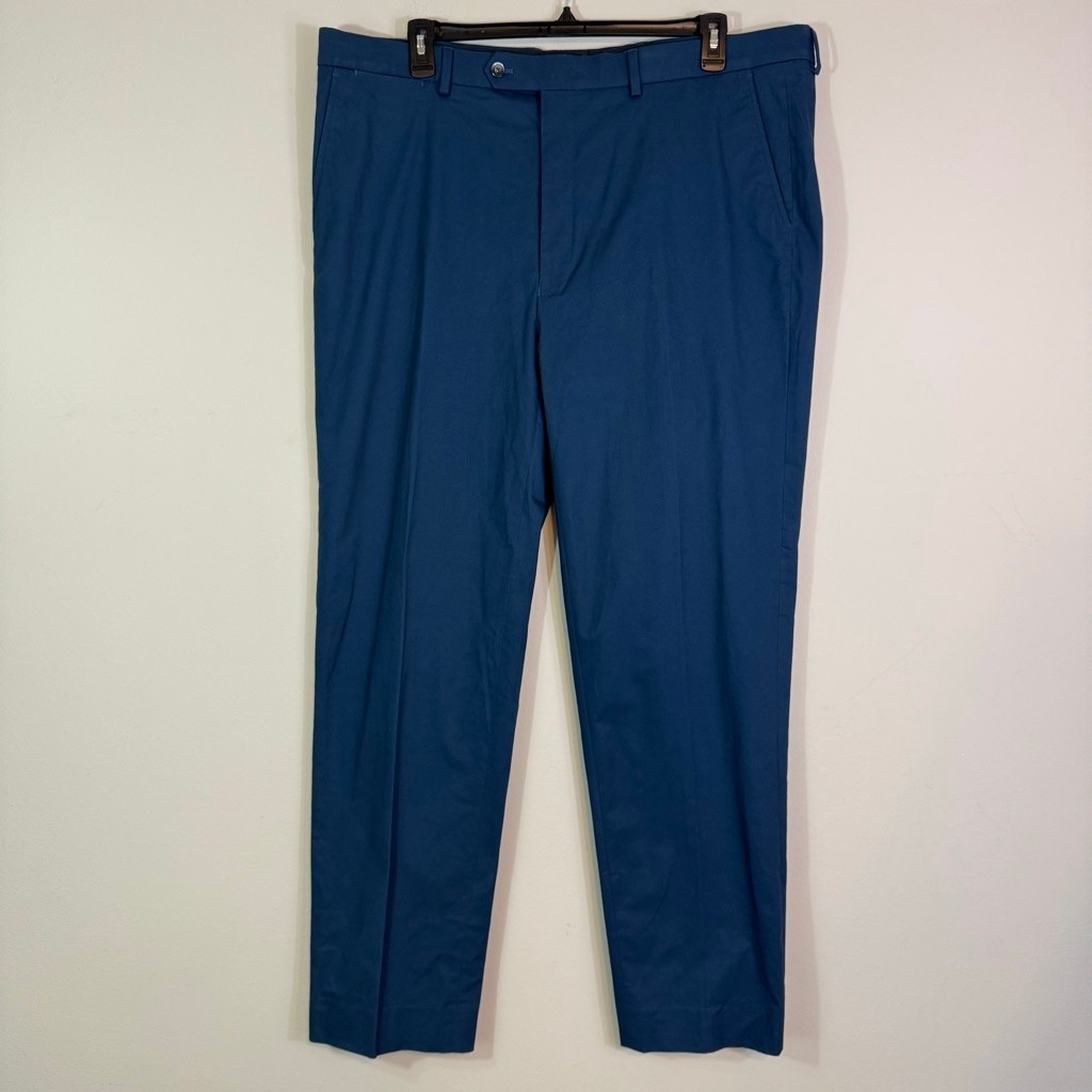 NAUTICA Modern-Fit Seasonal Cotton Stretch Suit Set Marine Blue 48L Blazer x 43W