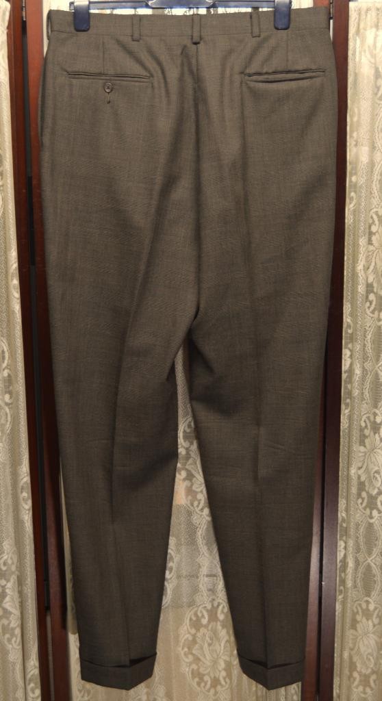 USA Hart Schaffner Marx 42 L glen plaid 100% wool pleat cuff no vent suit w4j6*