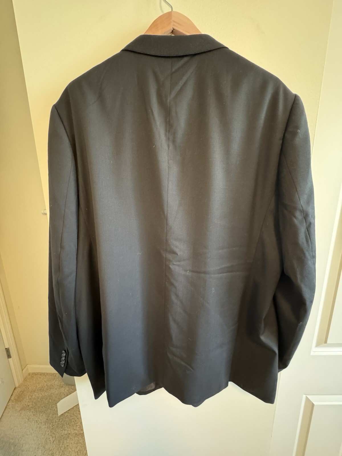 Bonobos Black Jetsetter Wool Blazer Suit Jacket 52L Standard Fit 2-Button