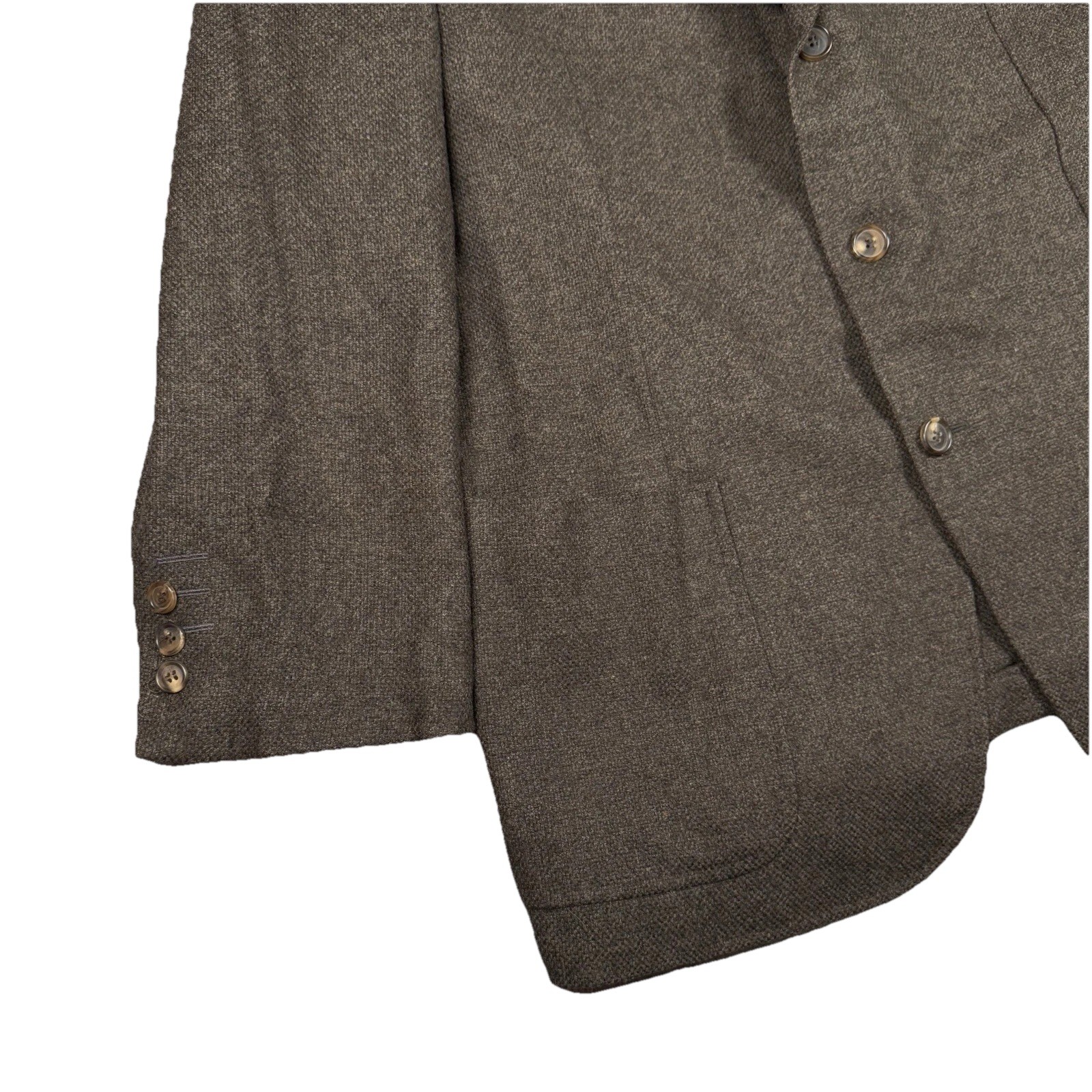 Zanella Blazer Mens 44R Brown Herringbone Wool Cashmere Blend Sports Coat Tweed