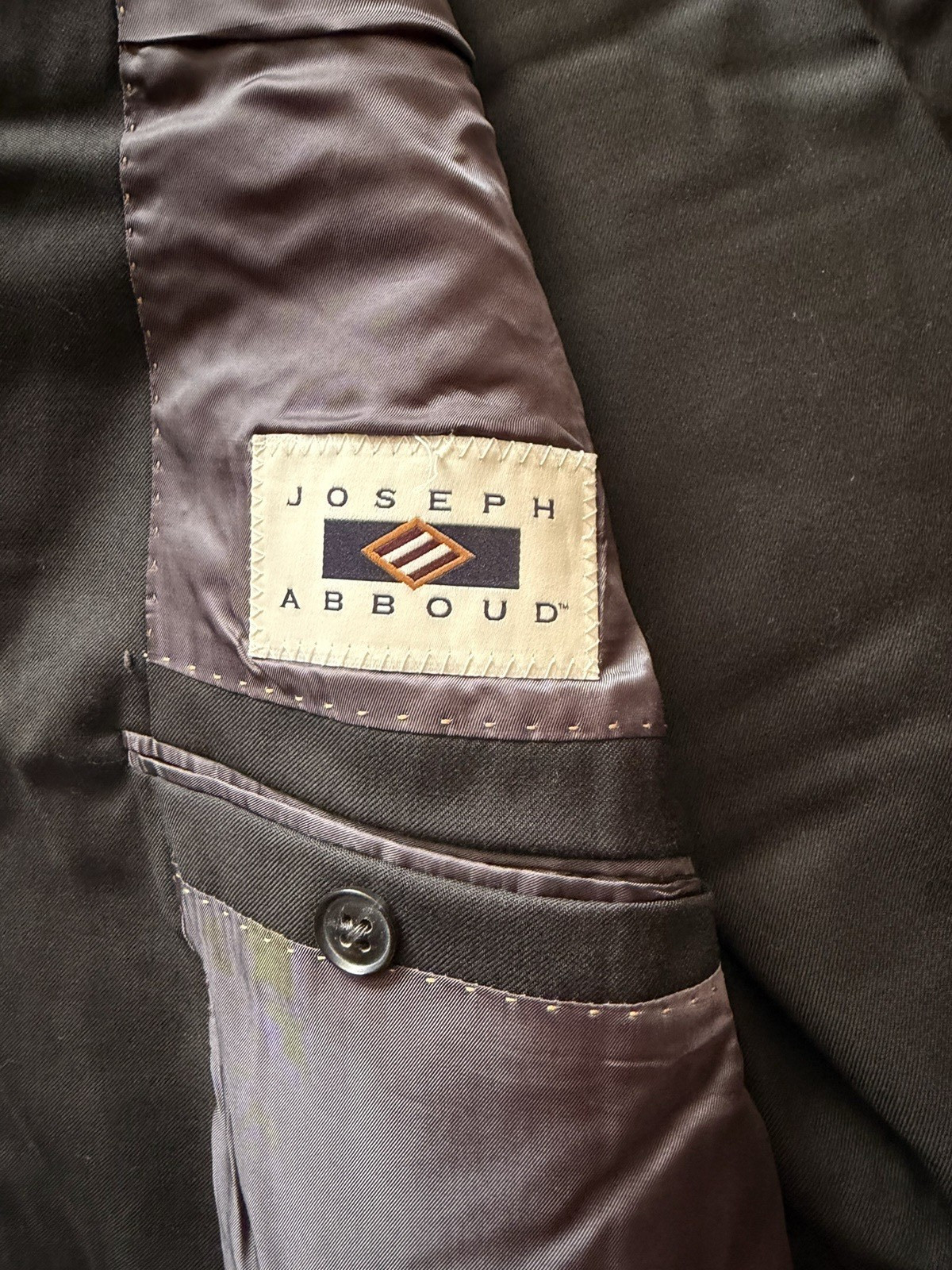 Joseph Abboud USA Navy Full Suit Reda Super 110s Wool 48R EU58R Flat Front 42X32