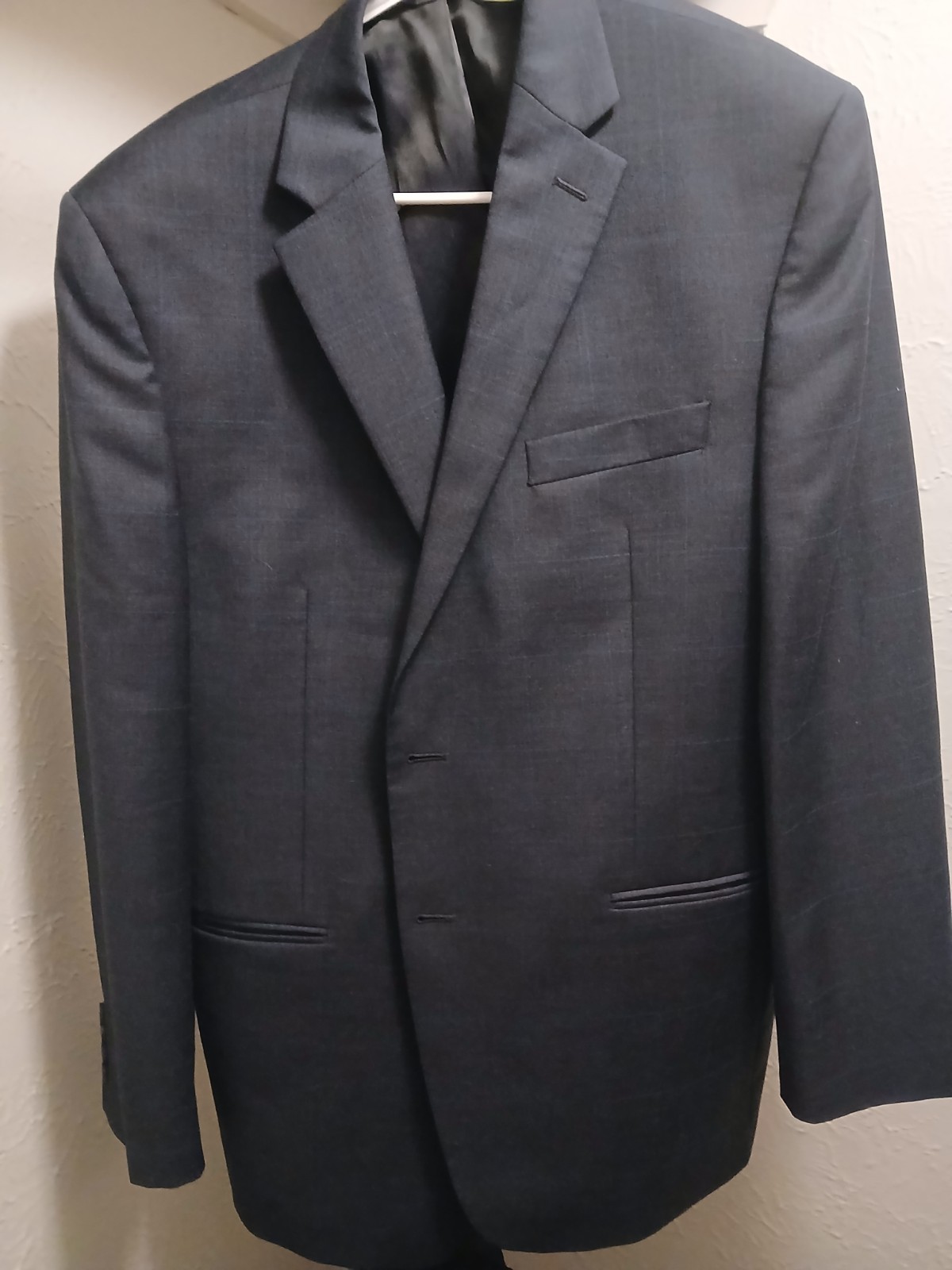 Joseph Abboud 42R Navy Blue Hopsack Angelico Wool Blazer Jacket Sport Suit Coat