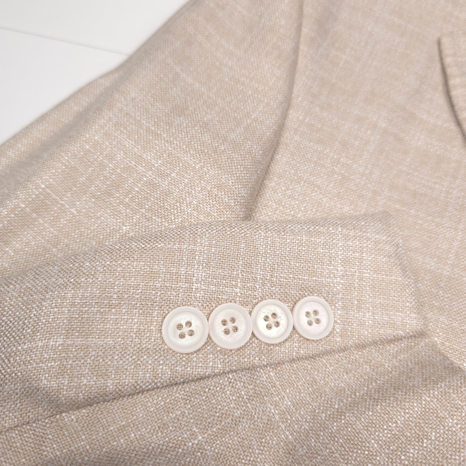 Hart Schaffner Marx Textured Sport Coat Mens 46R NY Fit Beige HSM Blazer Jacket
