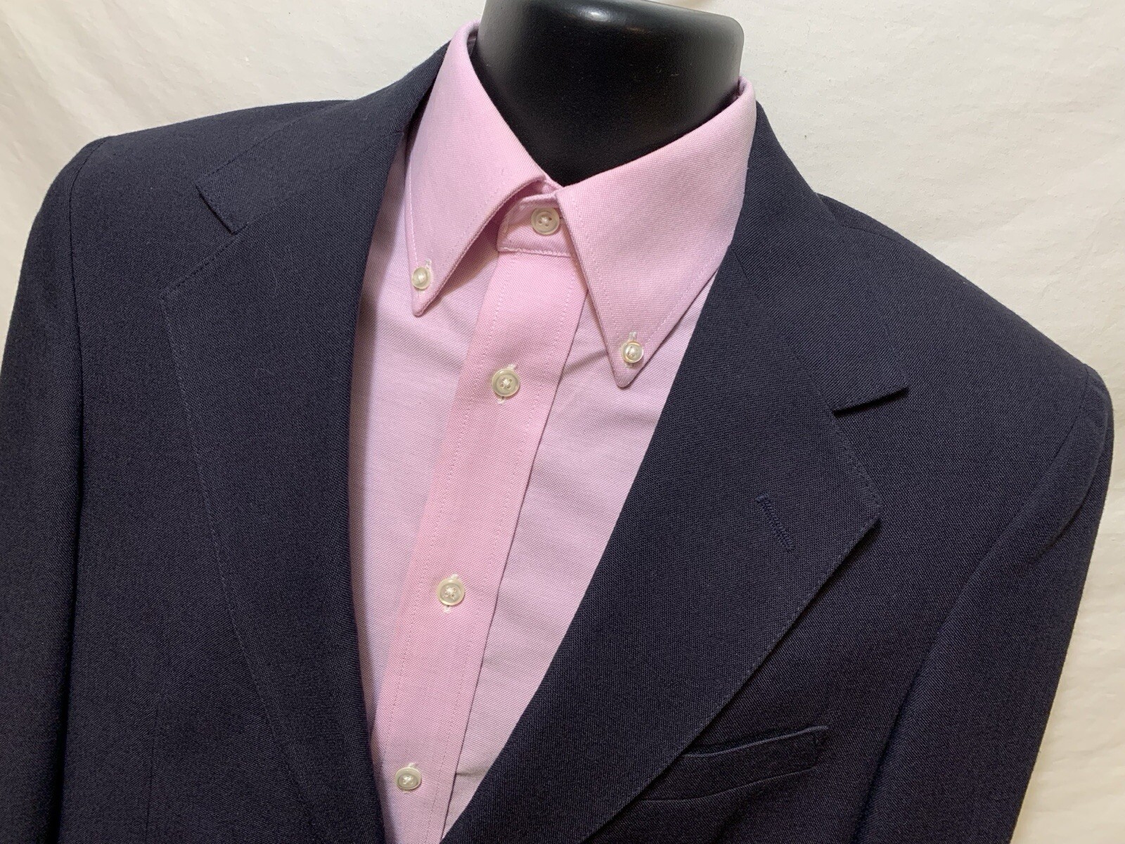 Brookford Polyester Blend Blue Men’s 38r Suit Jacket 2 Piece 30×31 Pants Flat