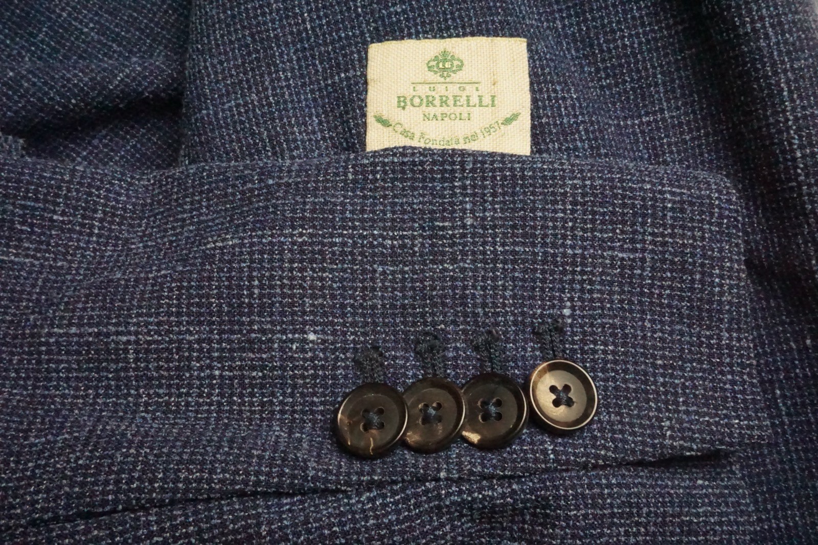 Borrelli Napoli Silk Blend Blue Woven Lightweight Sport Coat Jacket 54 EU 44 US