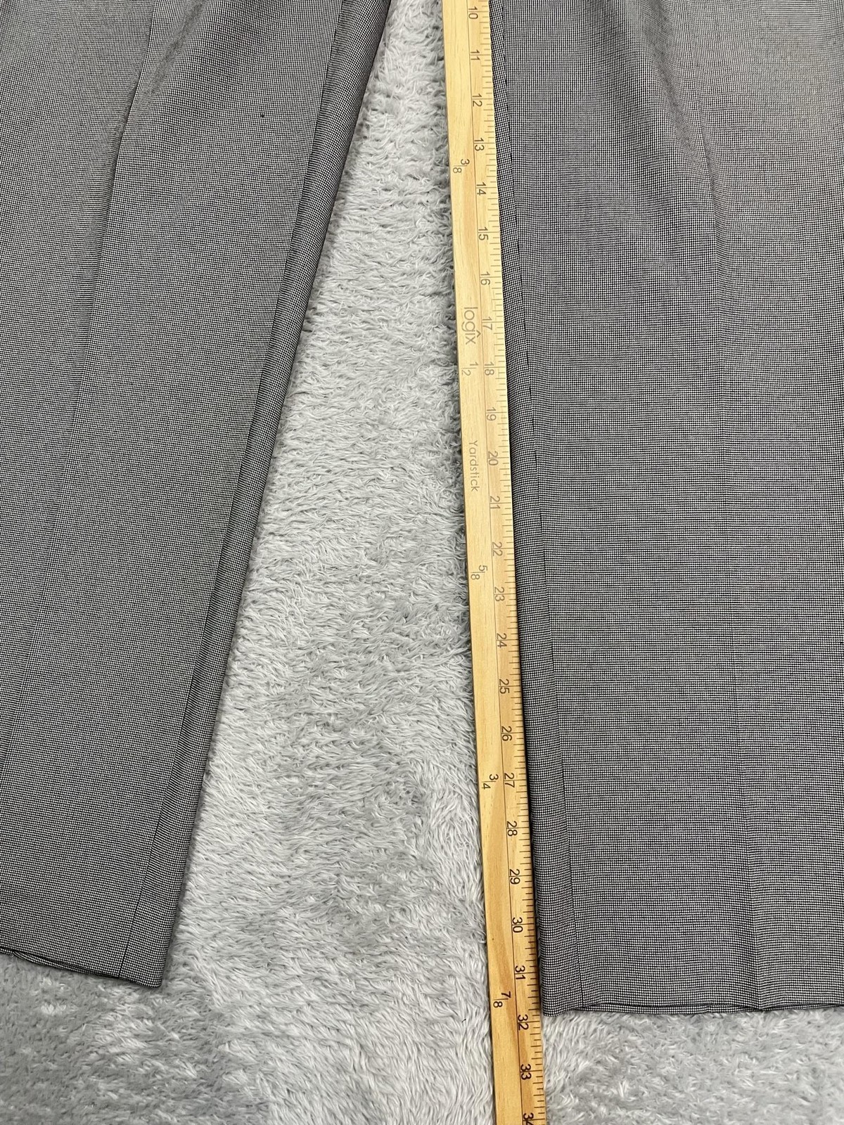 Van Heusen FLEX Dress Suit Pants Mens 34×32* Gray Check Slim Fit Stretch NWT