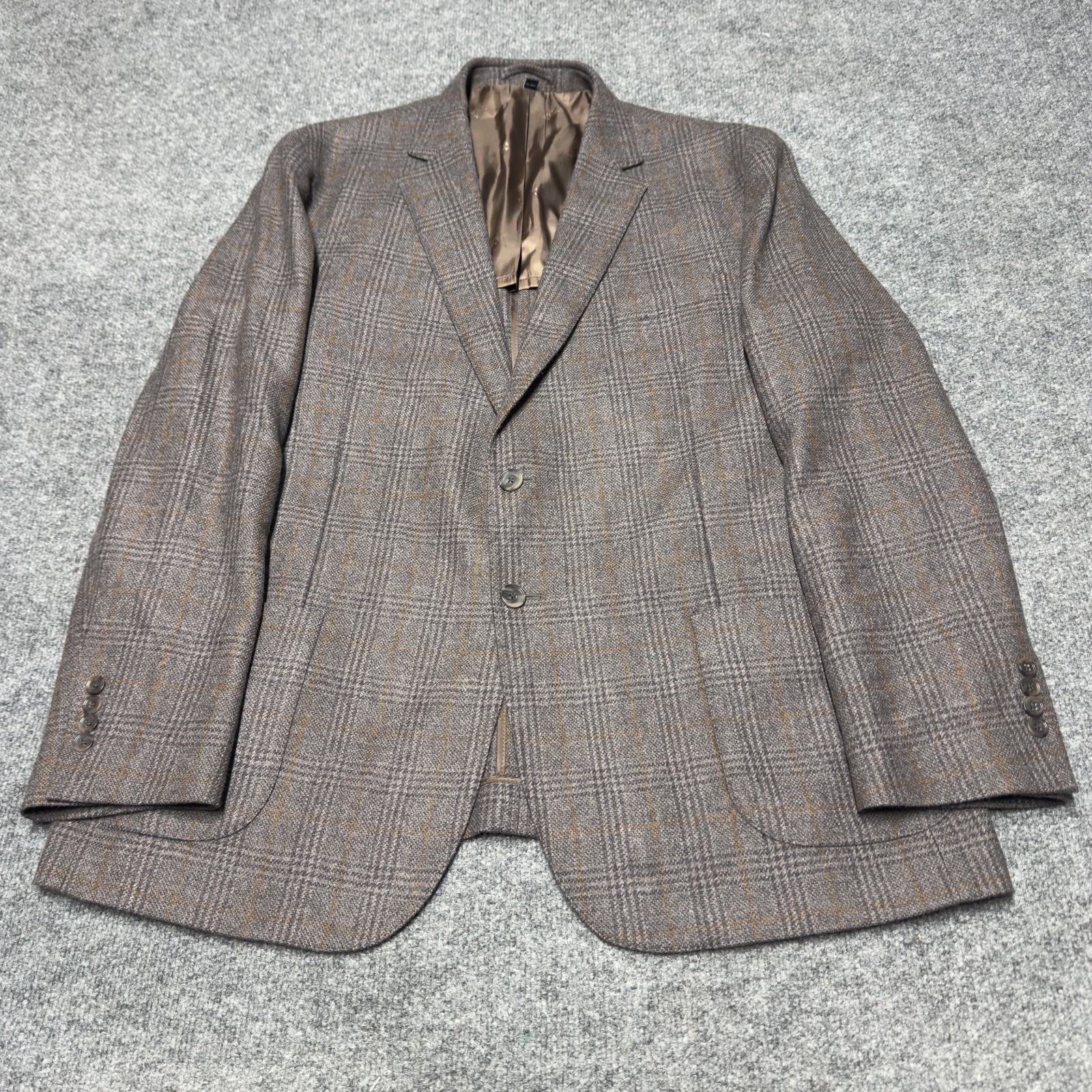 Jos A Bank Reserve Wool Cashmere Blend Glen Windowpane Plaid Blazer Men 46R