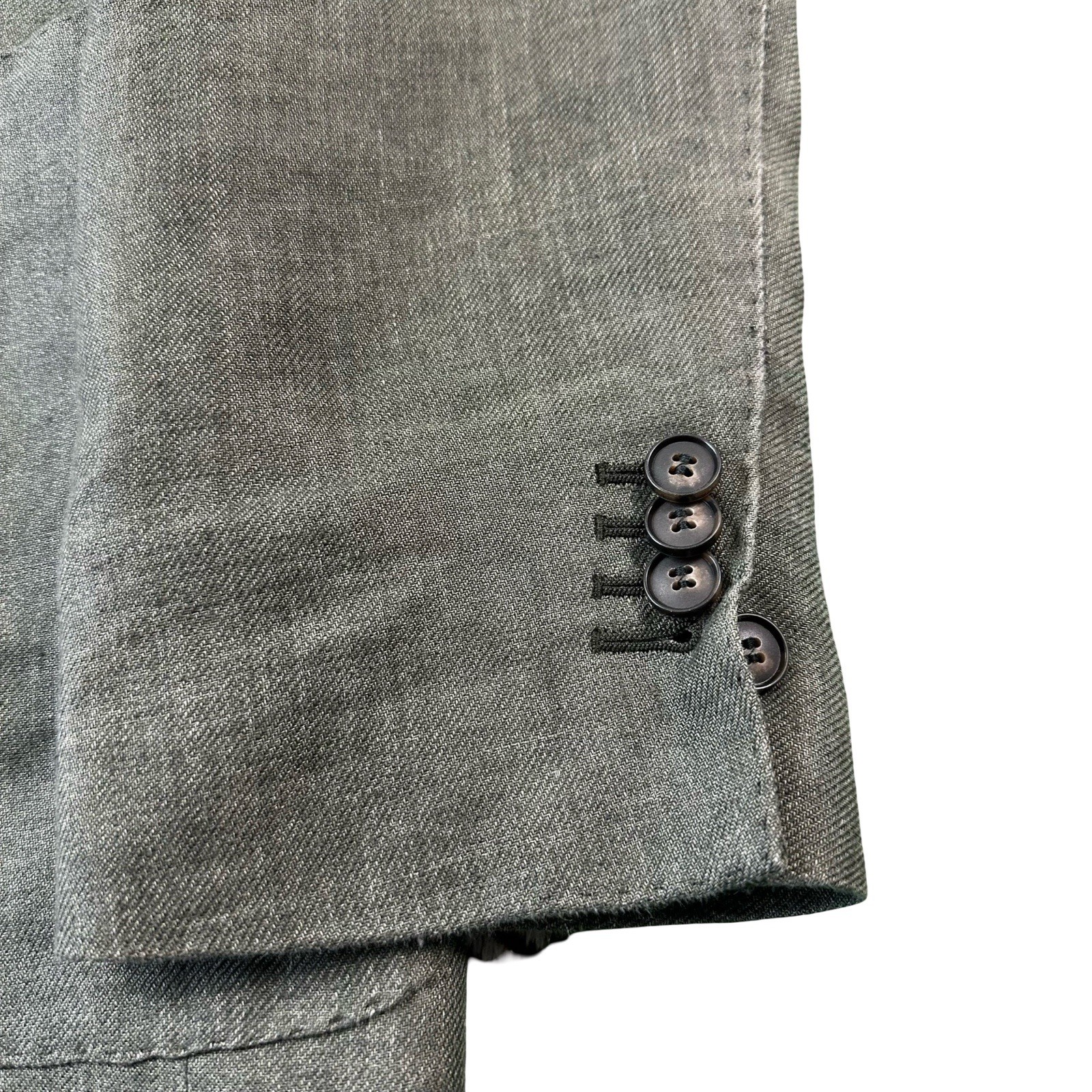 Suit Supply Green Havana Solbiati Pure Linen Half Lined Mens Sportcoat 42L