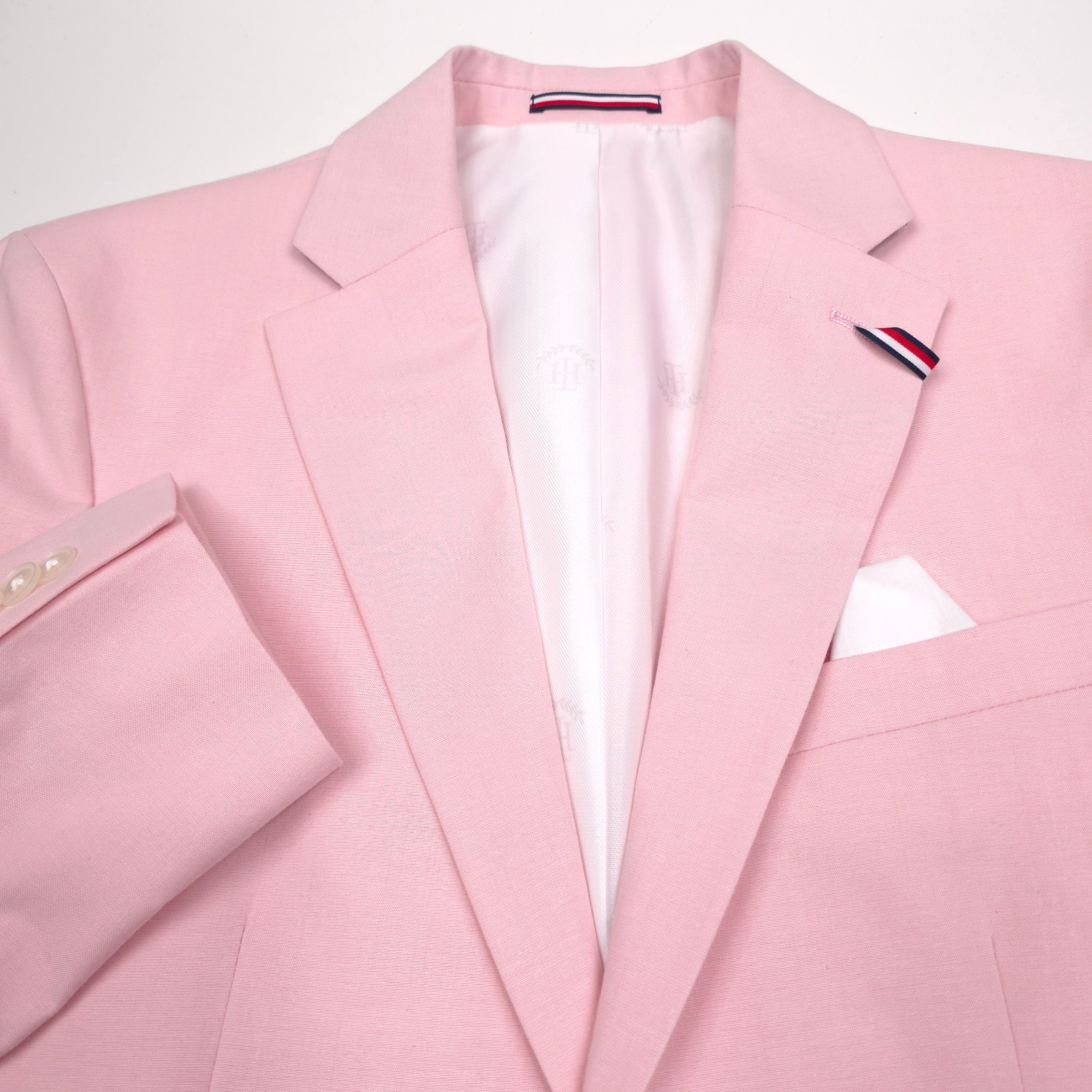 Tommy Hilfiger Lannister Suit Jacket Mens 40L Modern Fit Light Pink Blazer
