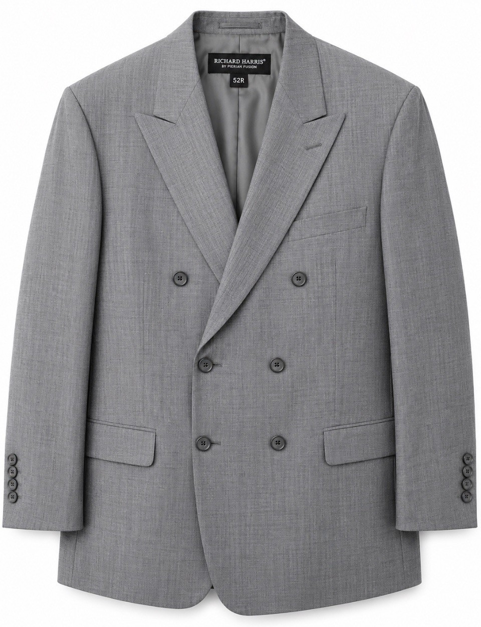 Richard Harris Men’s Gray Wool 2pc Suit Double-Breasted 52R 36×32