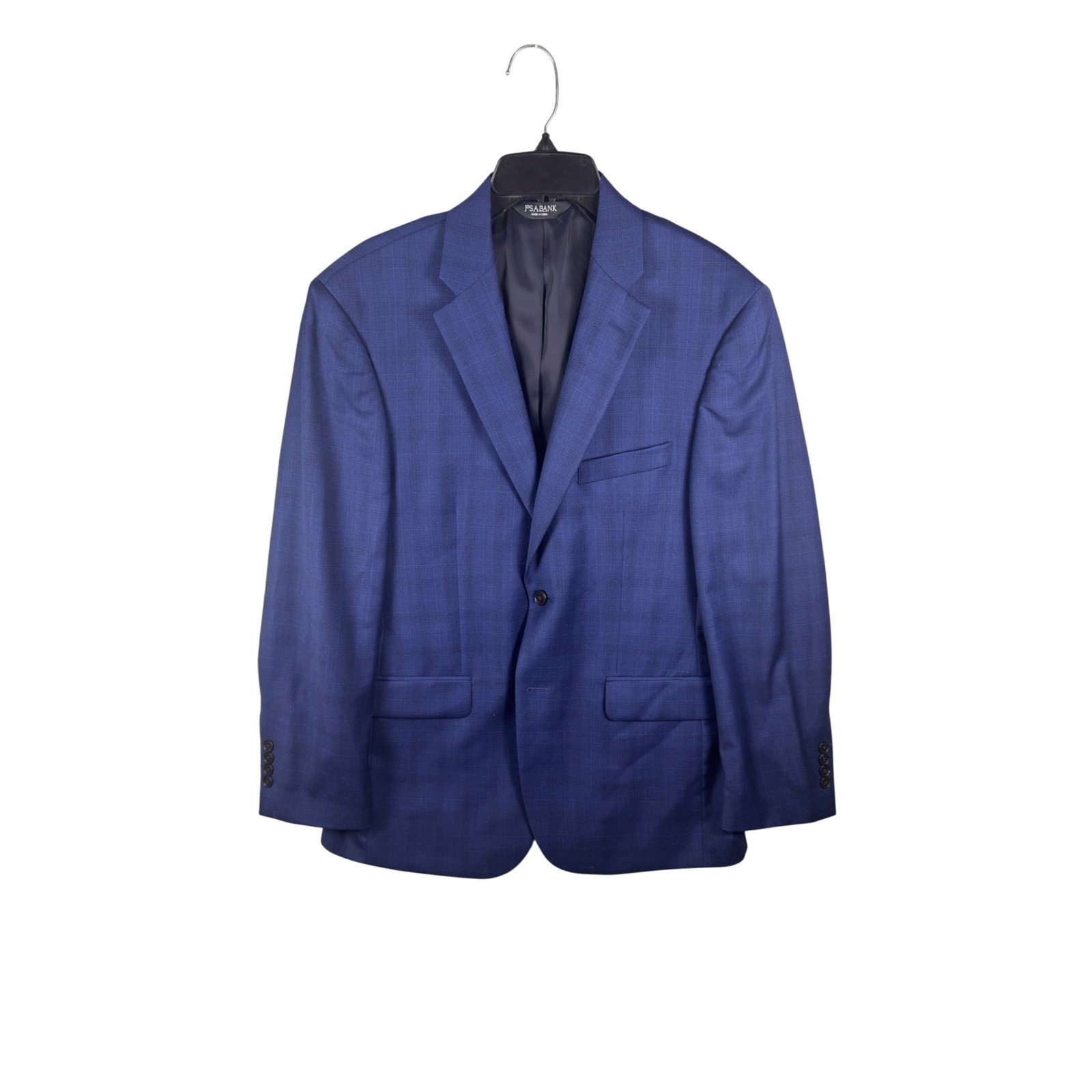 Jos. A. Bank Traveler Coat Mens 40R Blue Glen Plaid 100% Wool Sport Coat 40 Reg
