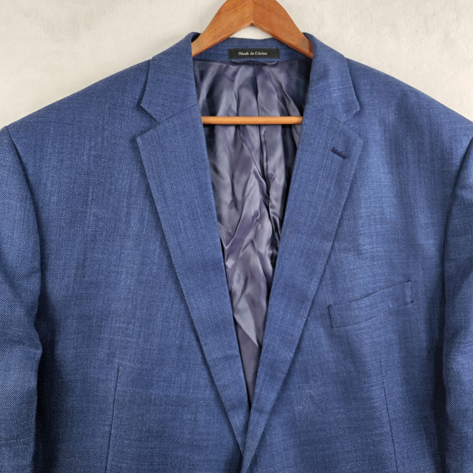 Ralph Lauren LRL Blazer Men’s 52R Sport Coat Jacket Polyester Linen Blend Blue
