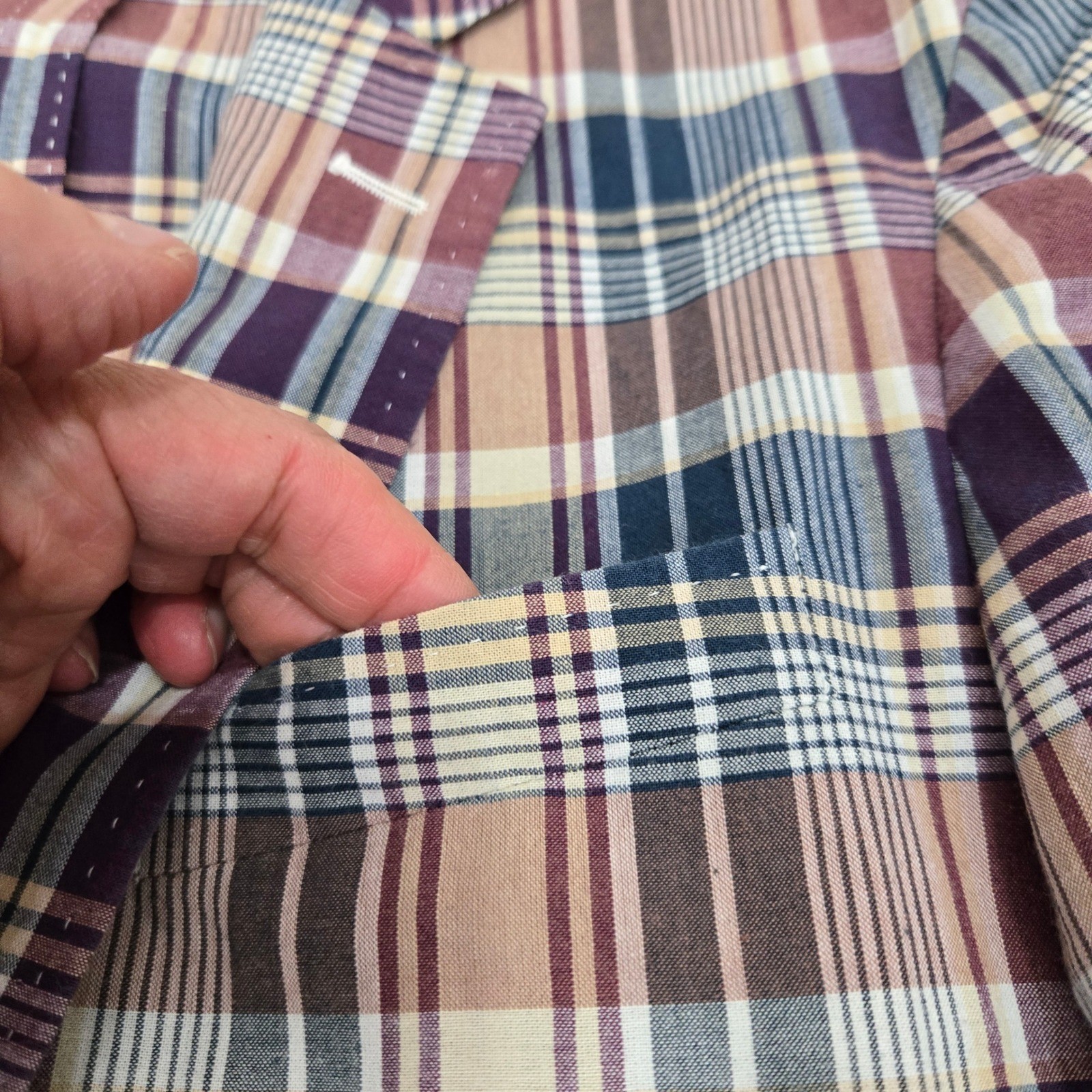 J.Crew Ludlow Blazer Mens Sz 34S Indian Madras Plaid Cotton Unstructured Jacket