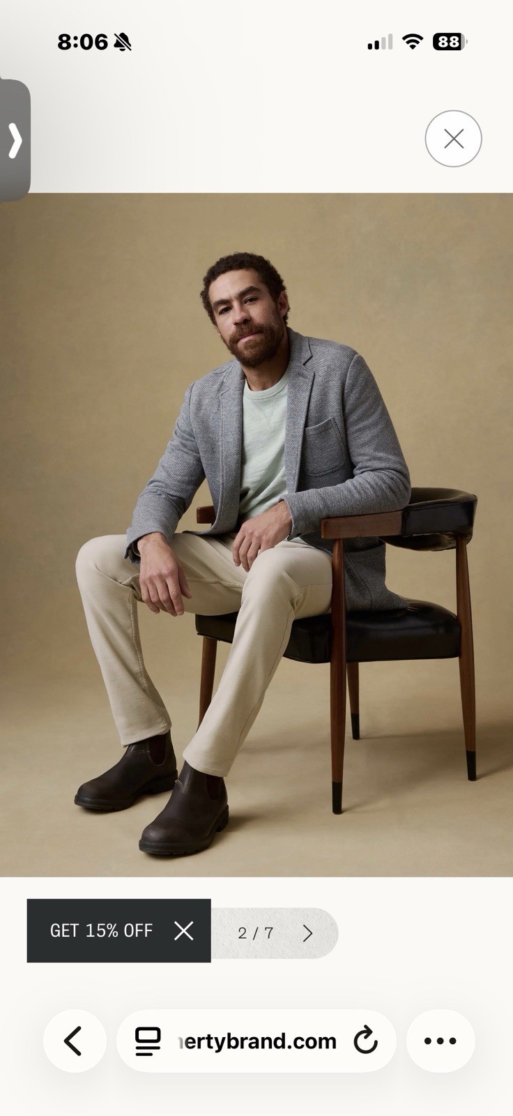FAHERTY Men’s Inlet Knit Blazer Jacket Grey Melange Size L Retail $228