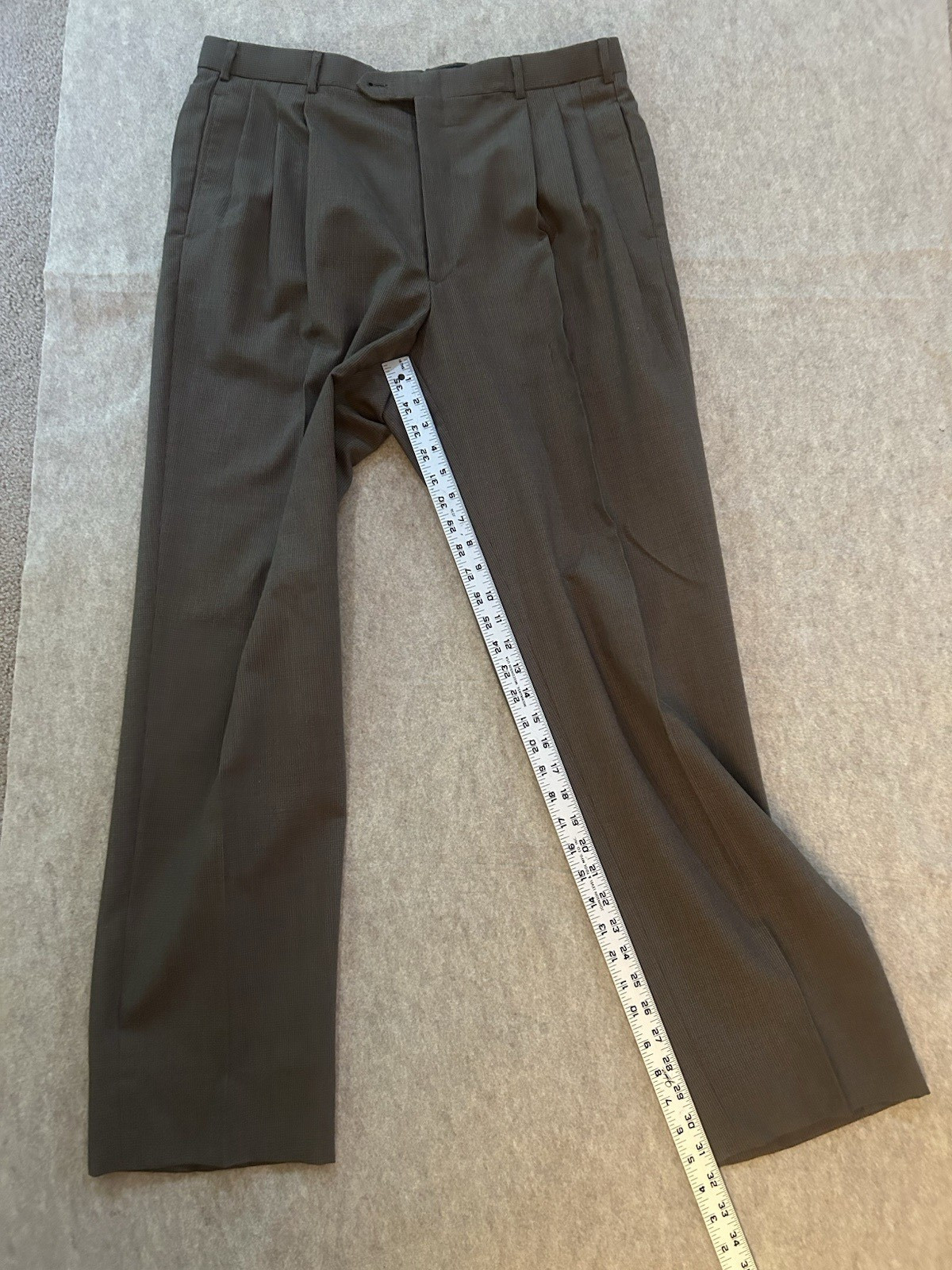 Giorgio Sant’Angelo Suit Mens 40L Jacket 34W Pants Brown Wool Blend 2 button