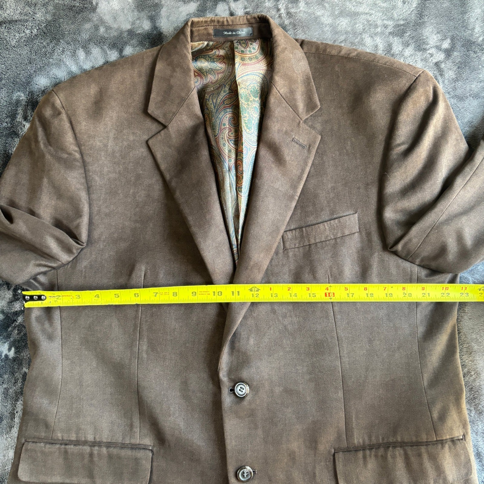 Lauren Ralph Lauren Mens Brown Faux Suede Two Button Blazer Sport Coat 44R