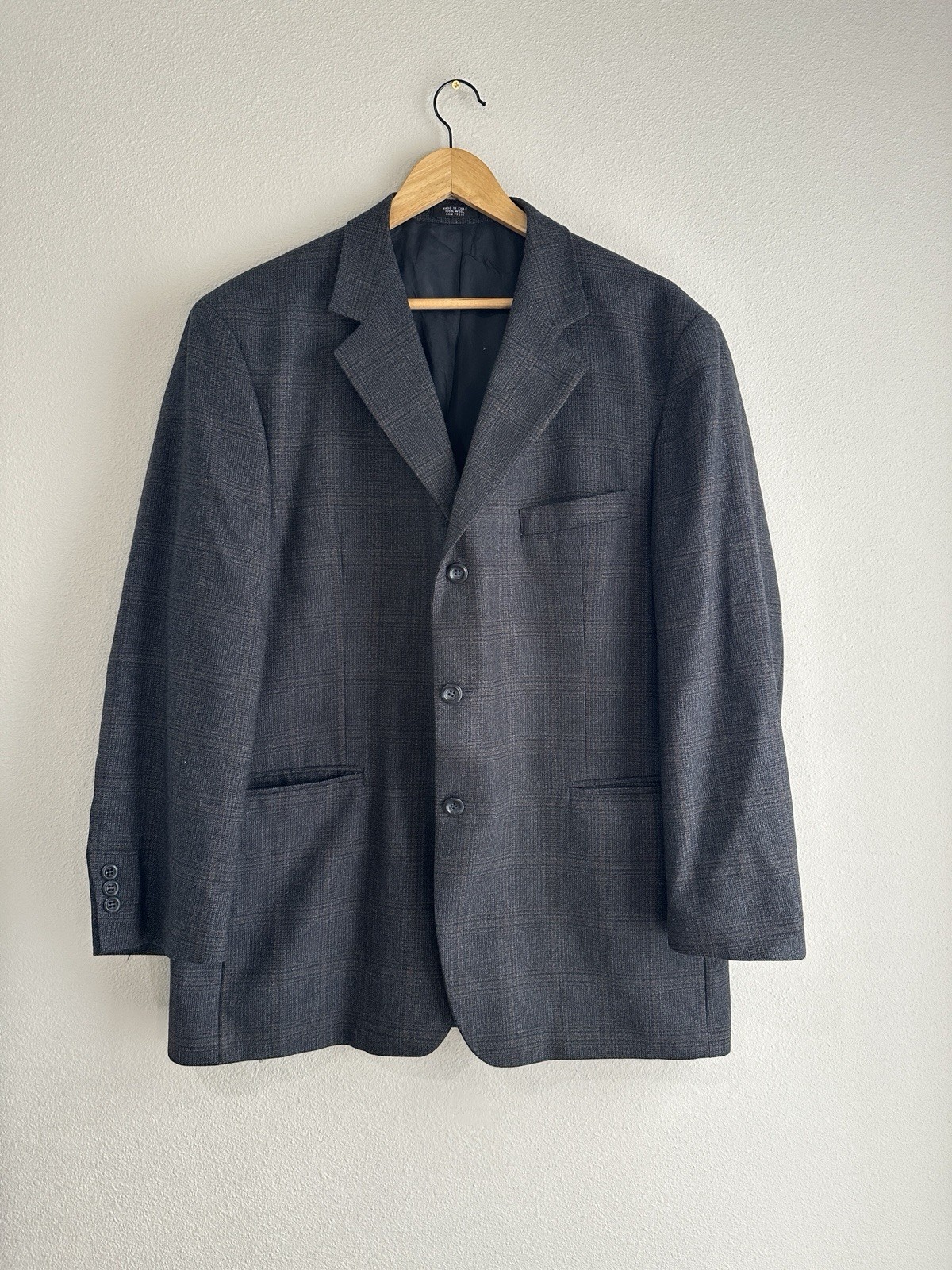 Jones New York Men’s Three Button Suit Jacket/blazer Size L/Xl Made In Chile