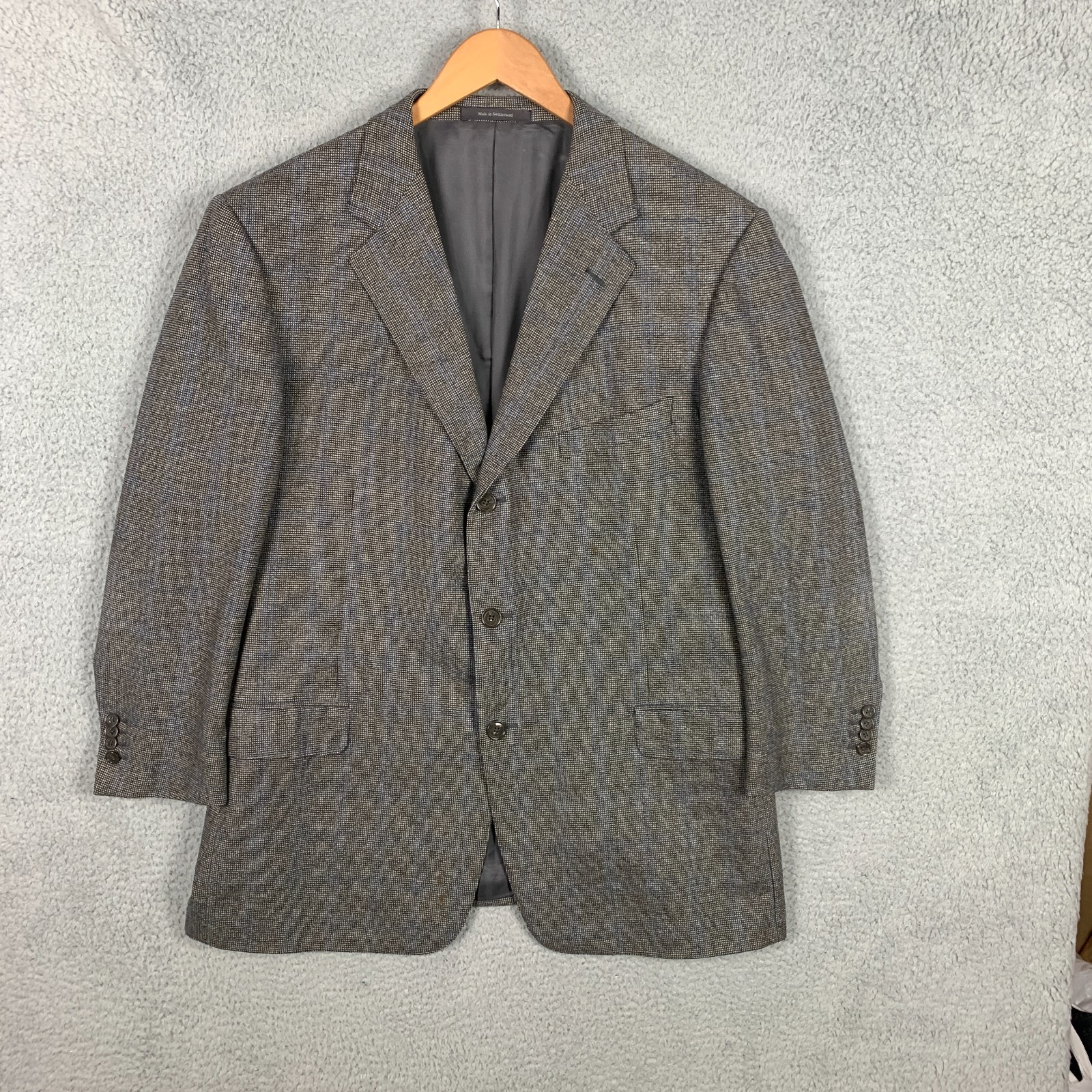 Zegna Su Misura Sport Coat US 44 IT 56 Gray Check 100% Wool Blazer Jacket