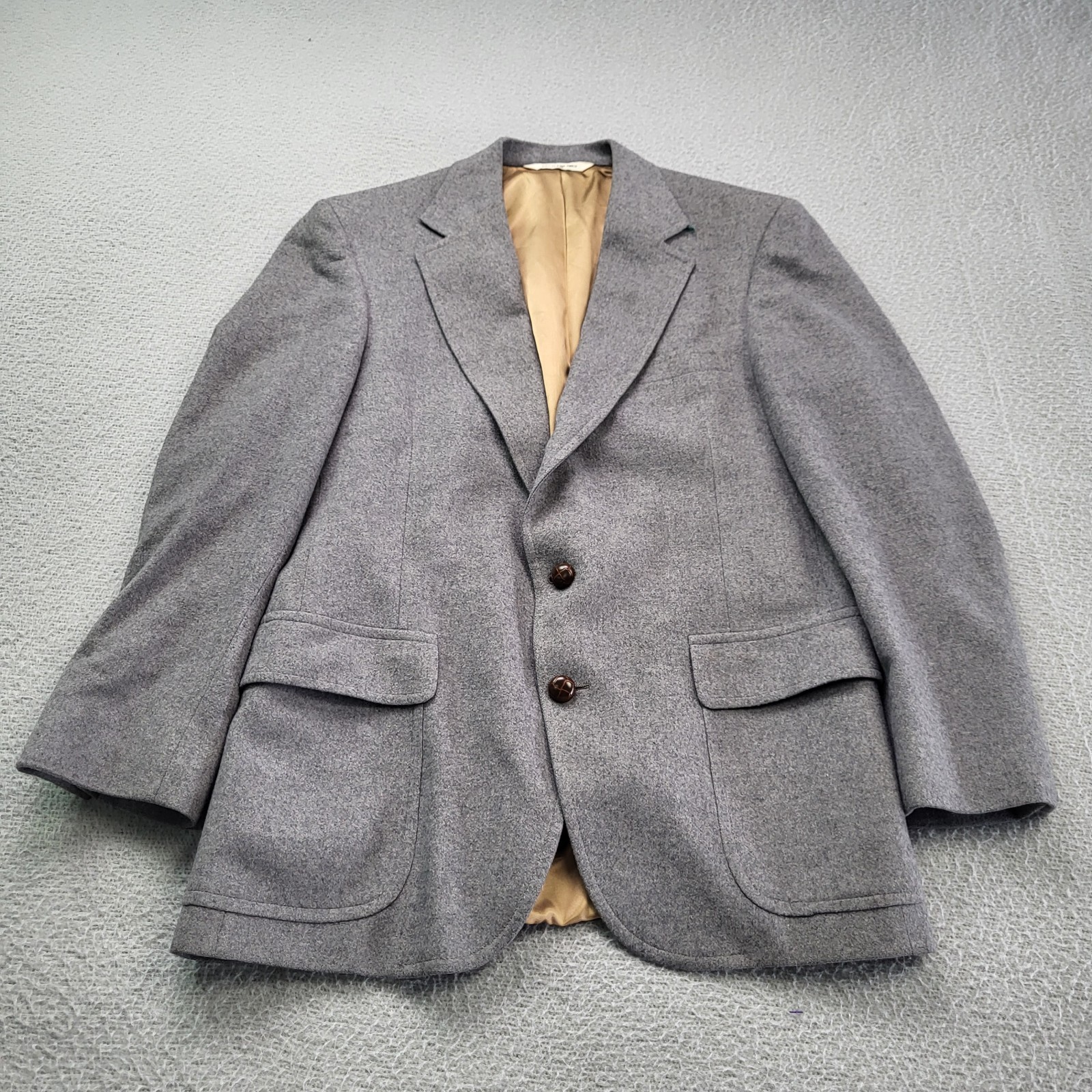 Jon Dennis Blazer Mens 40R 100% Camel Hair Gray Suit Jacket Sport Coat
