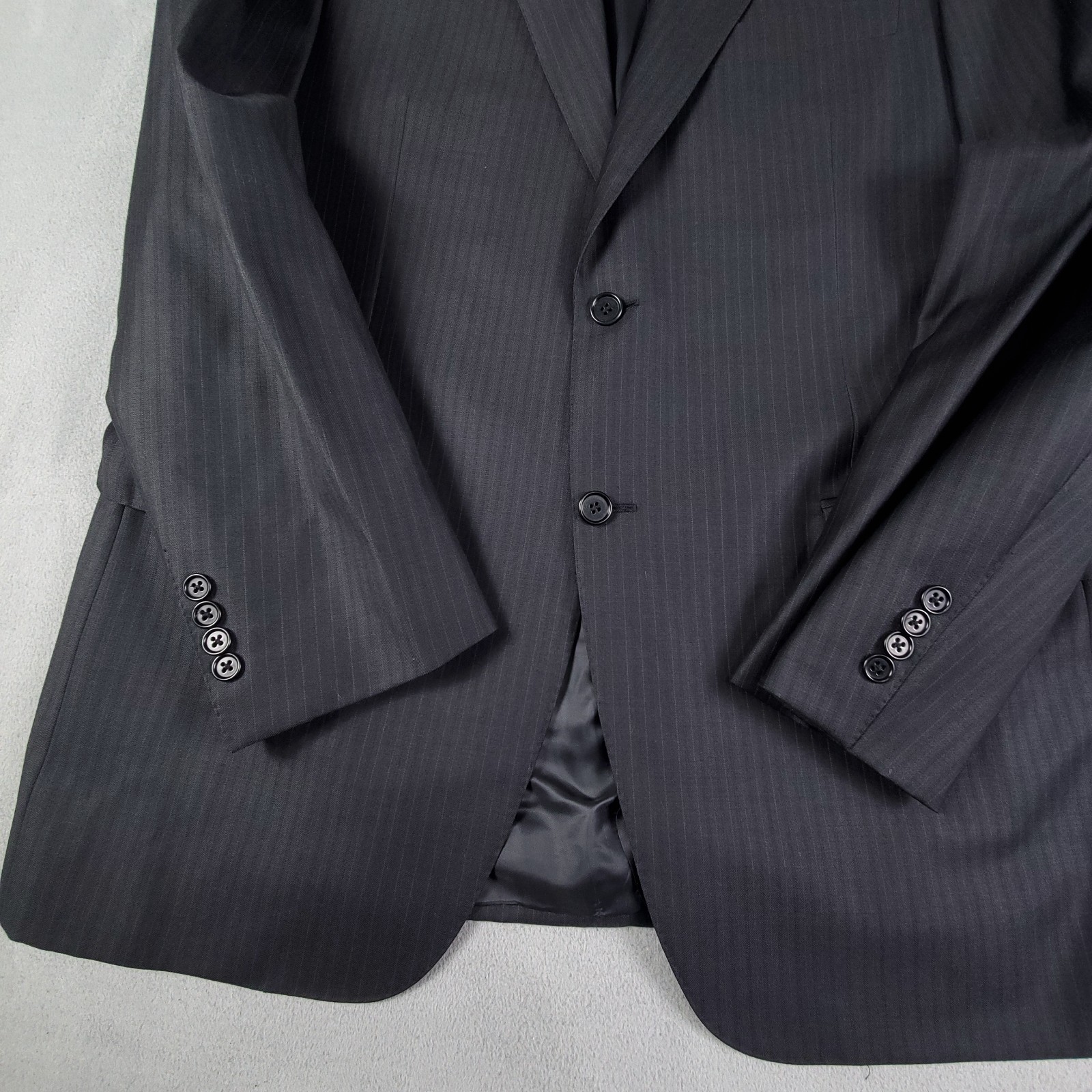 Canali 2 Pc Wool Suit 2 Button Jacket 54L EU/ 44L US Pants 36×32 Gray Striped