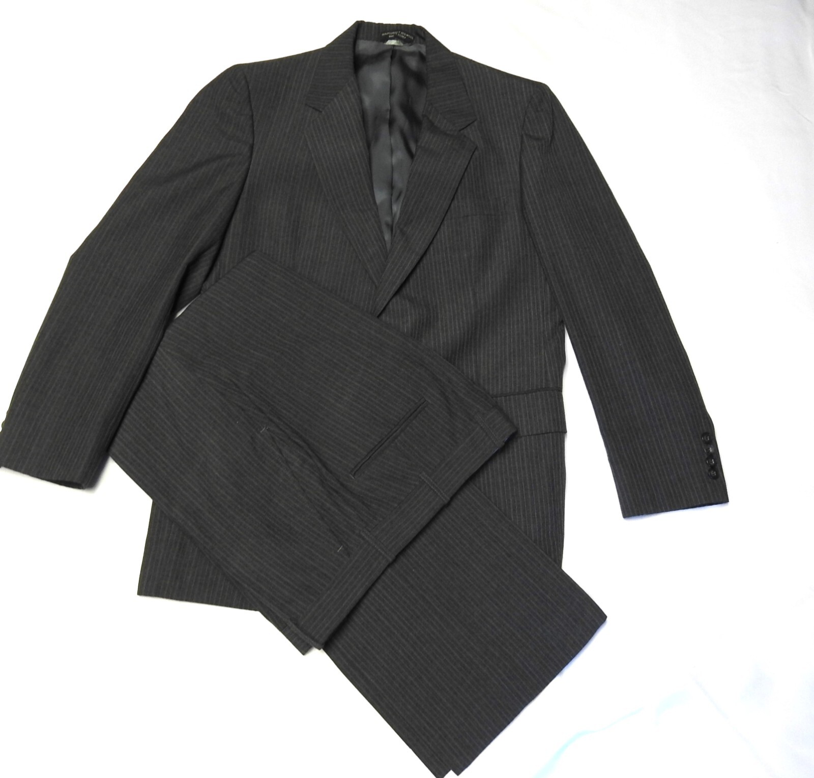 Austin Manor Men’s Tuxedo Formal Suit Blazer Pants Set Dark Gray Multi-Stripes