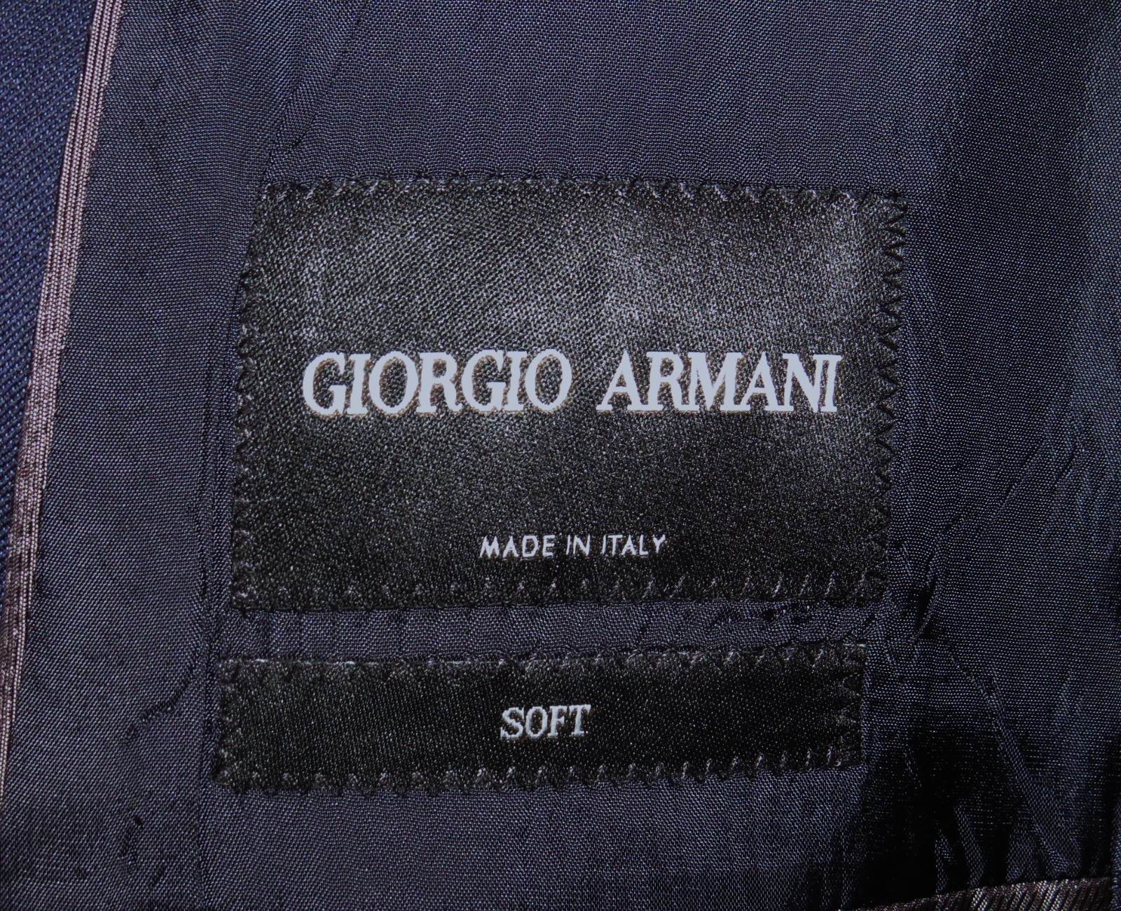 Giorgio Armani Black Label Soft Blue Woven Current Two Button Suit 44R