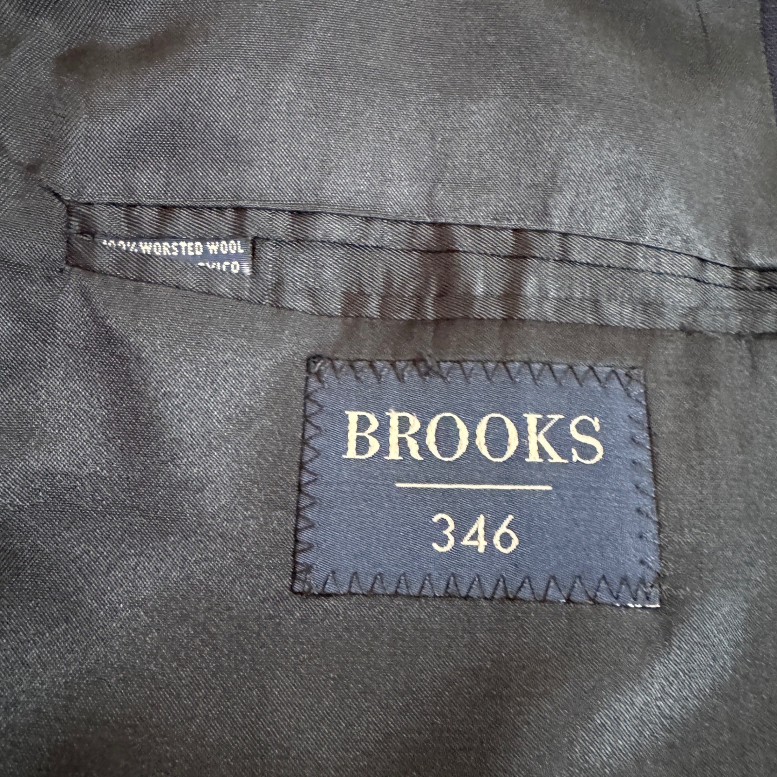 Vintage Brooks Brothers 346 Navy Wool Blazer Gold Button Mens 41L