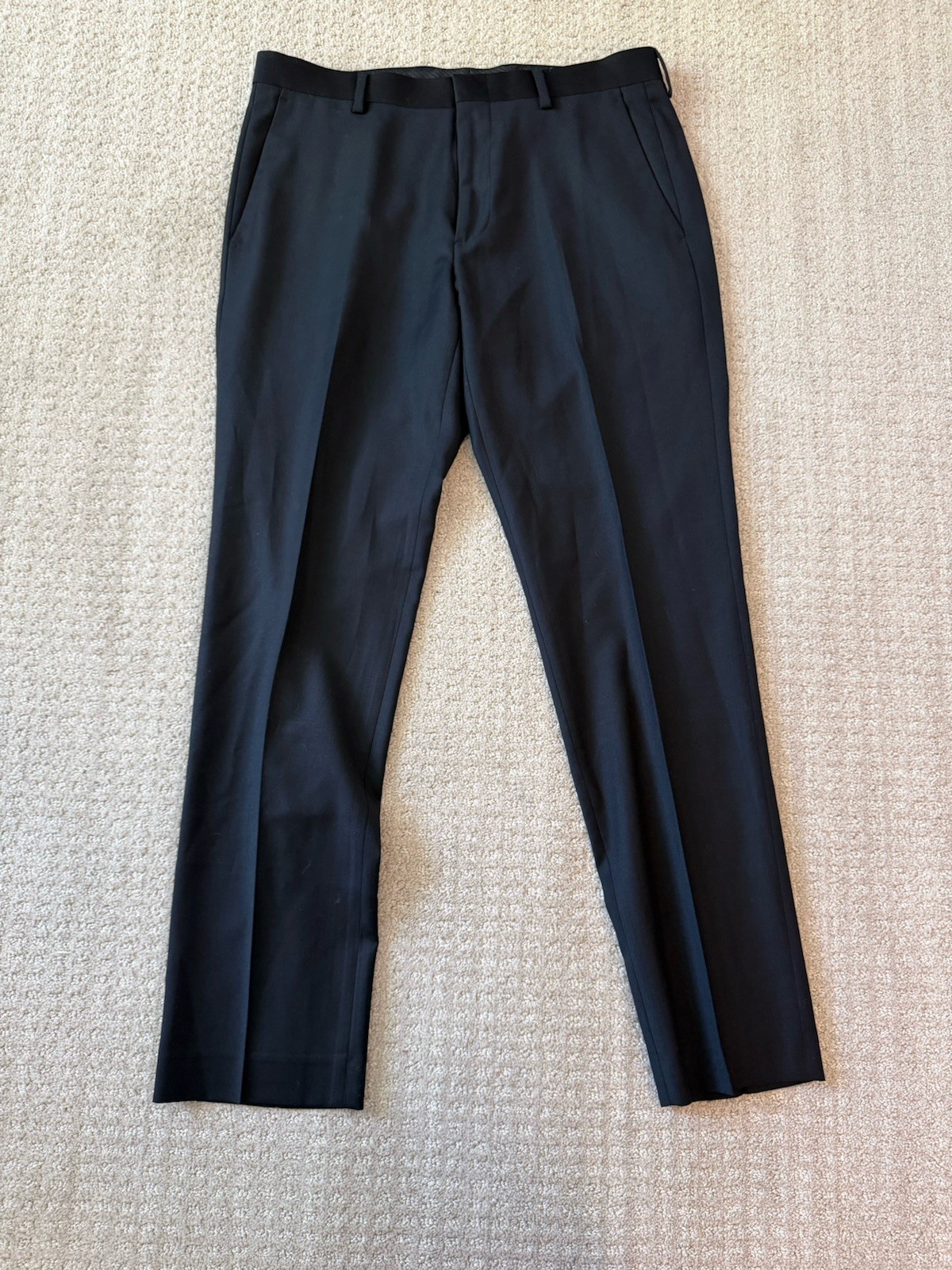 J Crew Suit Men 38 Black Thompson Wool 2-Piece Blazer Pants 31X30 Slim