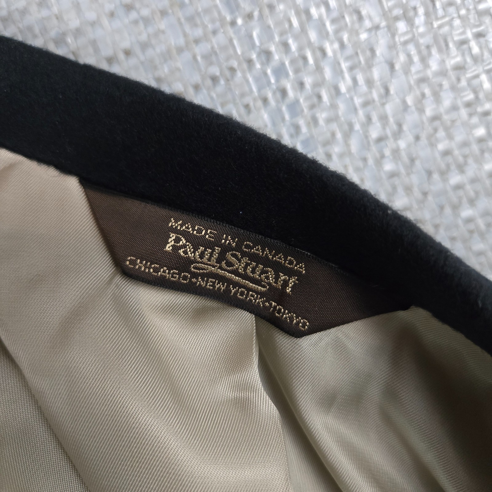 PAUL STUART VTG 100% Cashmere Mens Size 40 Short Black Notch Lapel Jacket Blazer