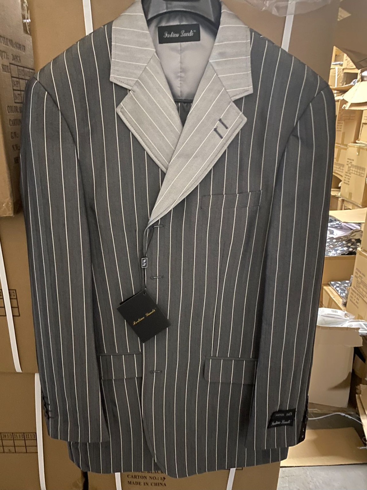 New Men’s 3 piece Luxurious Classic Gangster Pinstripe Wool Feel Suit