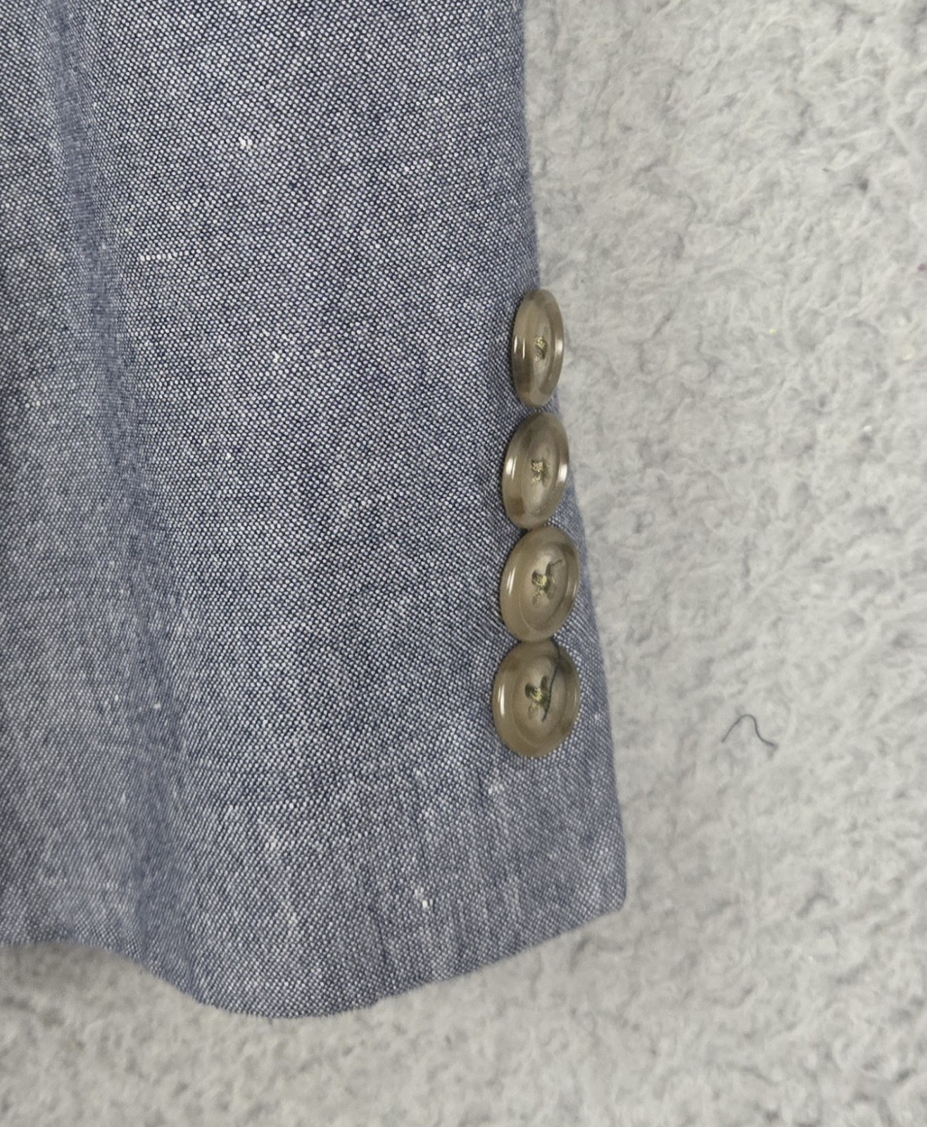 J. CREW Ludlow Unstructured Blazer Marled Slate Blue Cotton & Linen Blend 36S