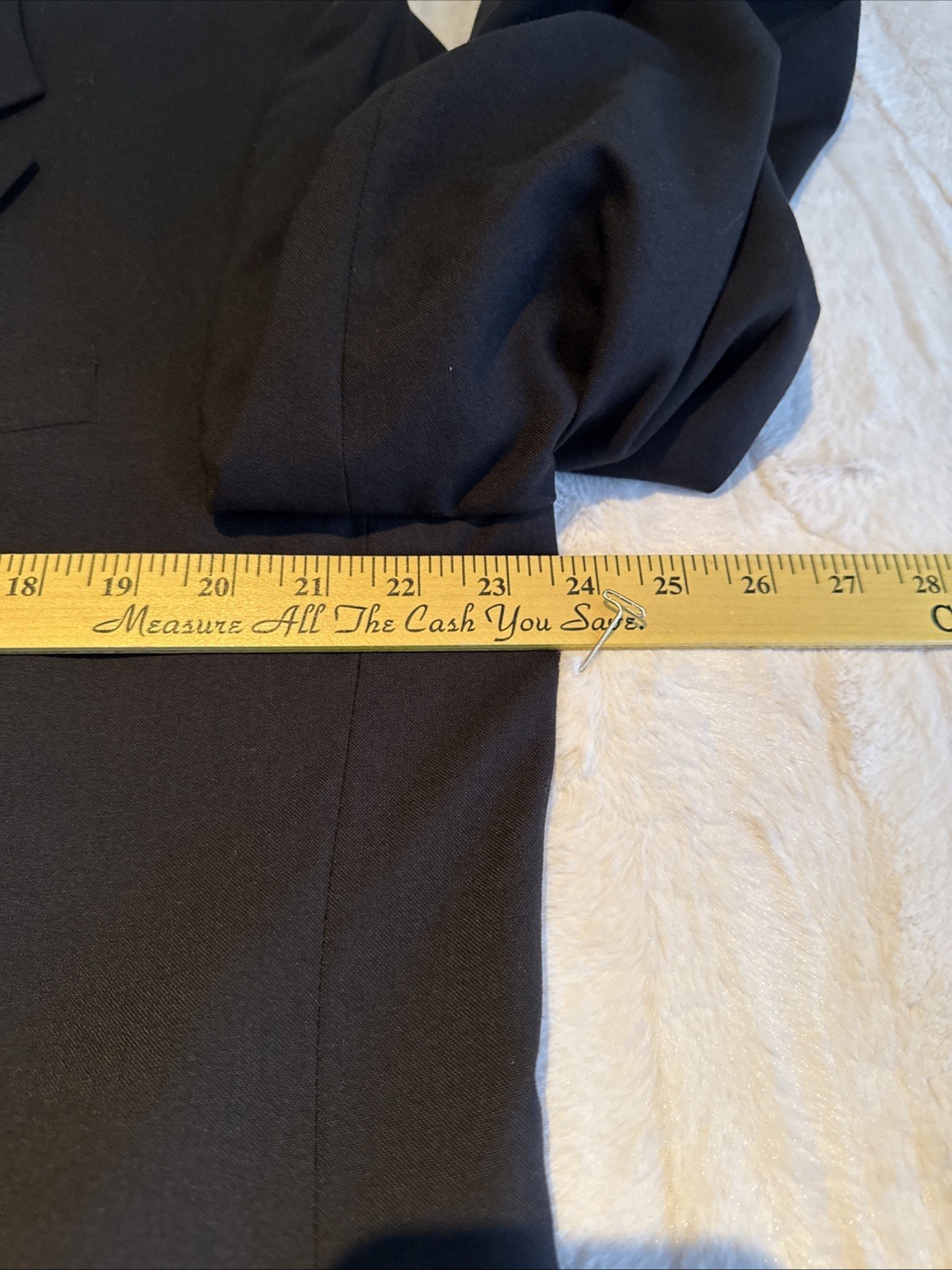Lands End Black 100% Wool /Rayon Lining Sport Coat 46R