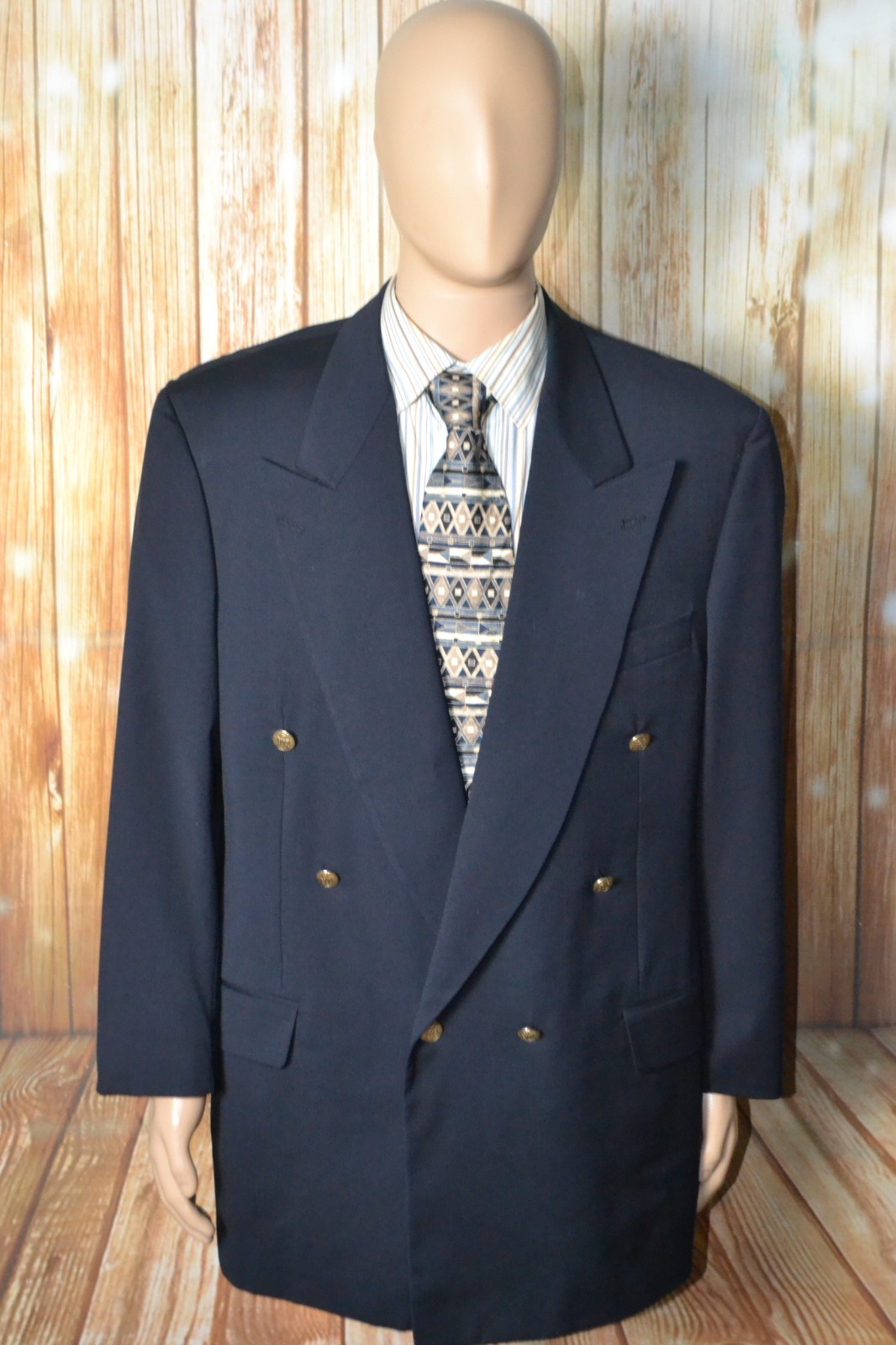 Samuelsohn Men Loro Piana Super 110s Double Breasted 6 Button Blazer Sz 44TL