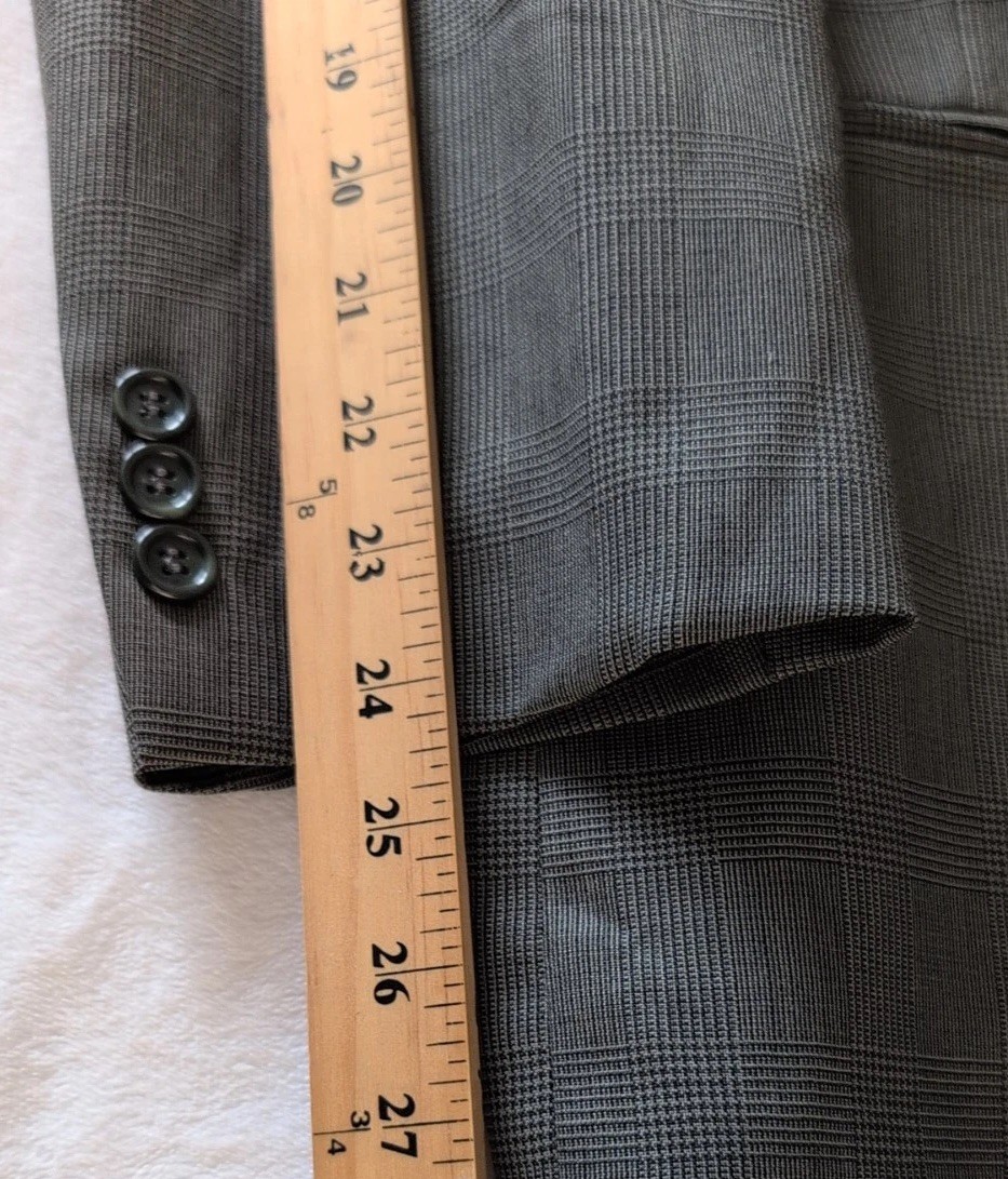 Mens 40R Green Wool Double Breasted Blazer Vintage 6×2 Suit Jacket Plaid Canada