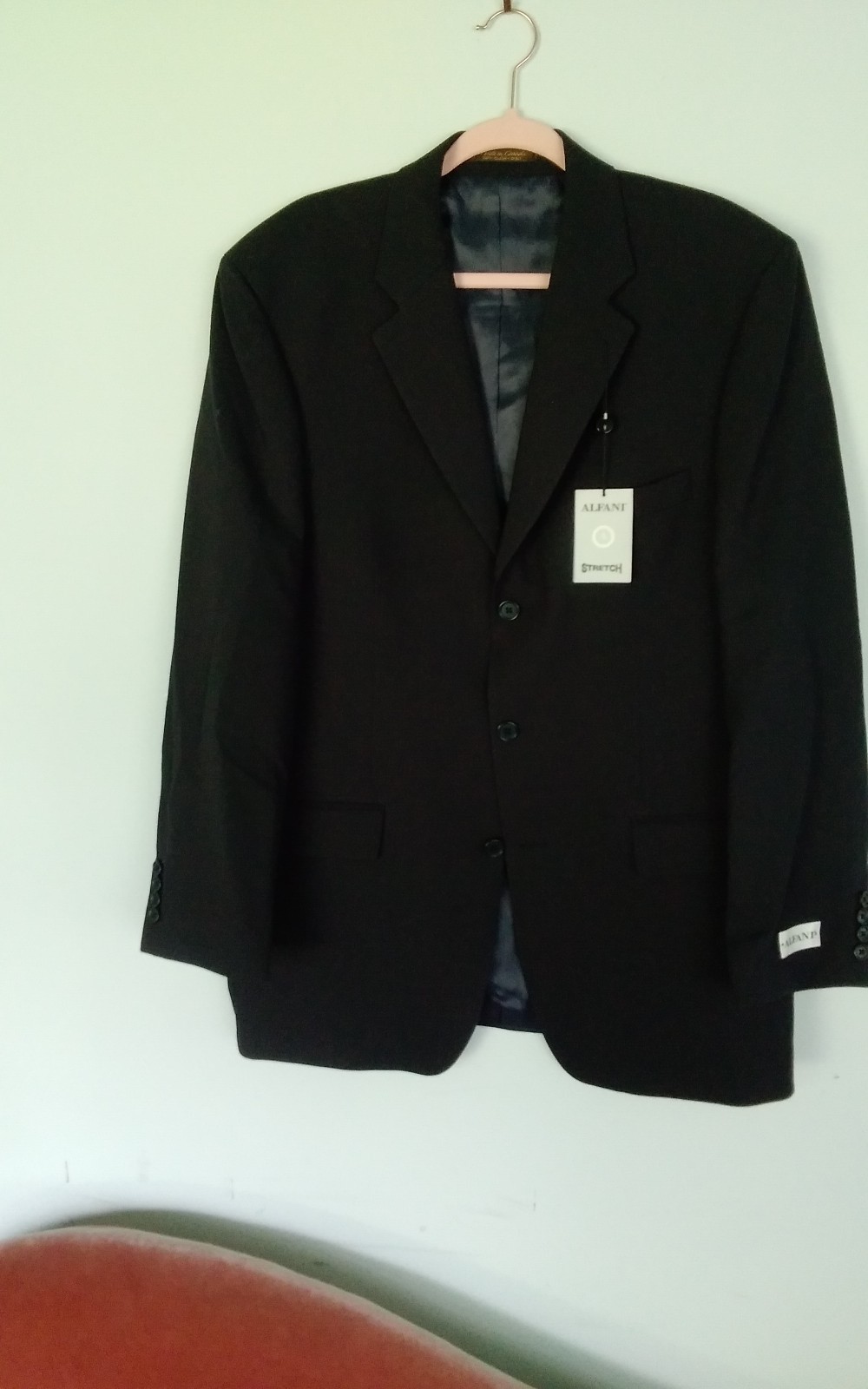 Alfani Men Black Classic-Fit Stretch Sport Coat Blazer Suit Jacket Size 42L NWT