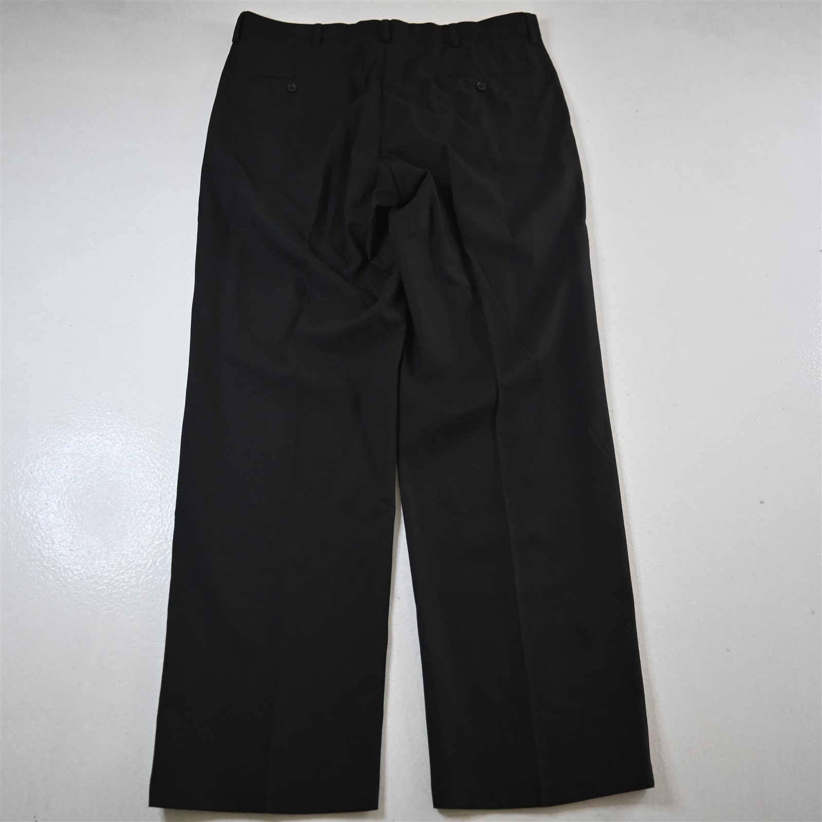 Haggar 42L 36×32 Black Square Mens Jacket Pants Suit