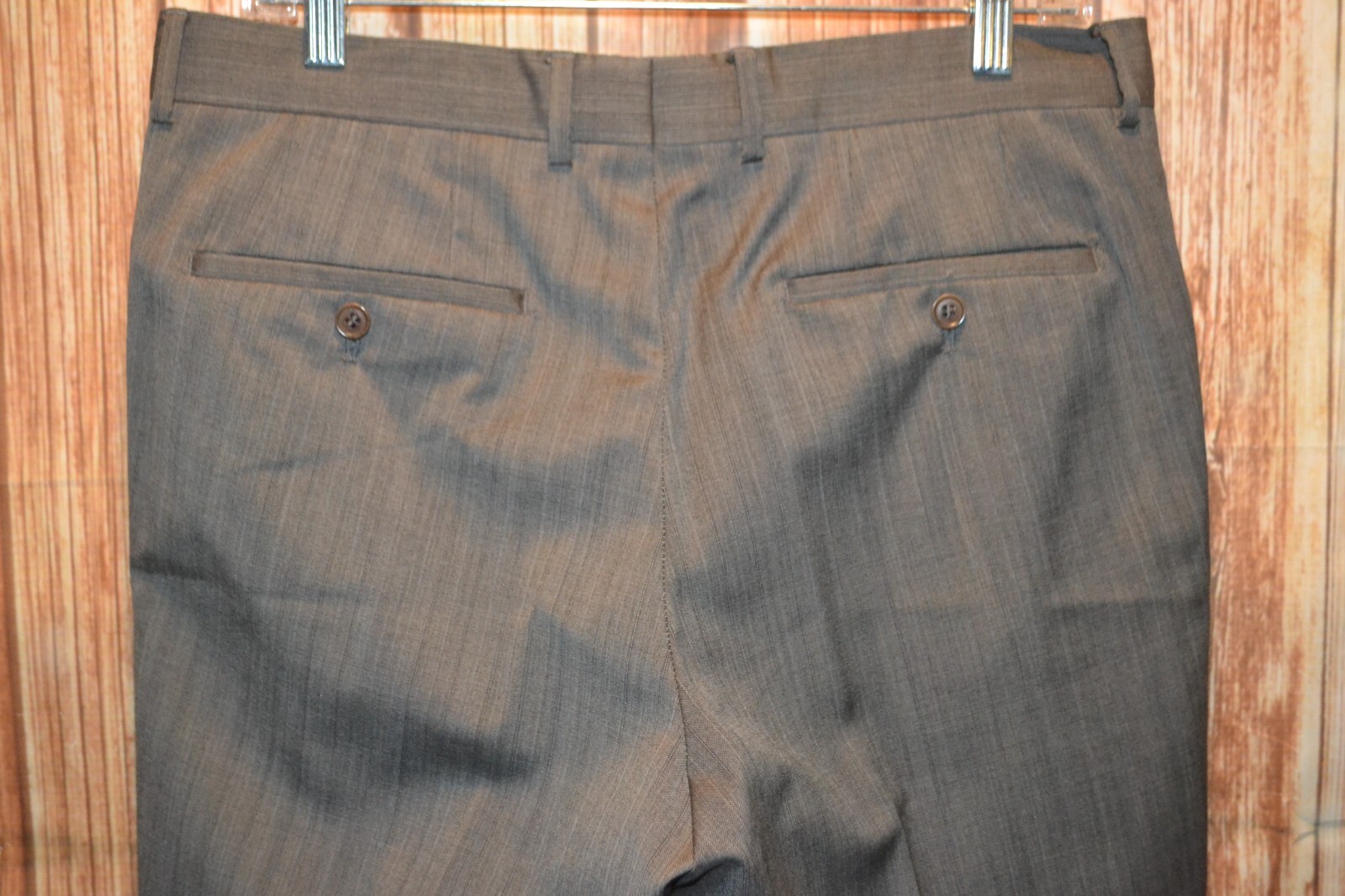 Hugo Boss Men Super 100 Wool Pinstripe 2 Front Button Suit Sz 40R Wst 34×33