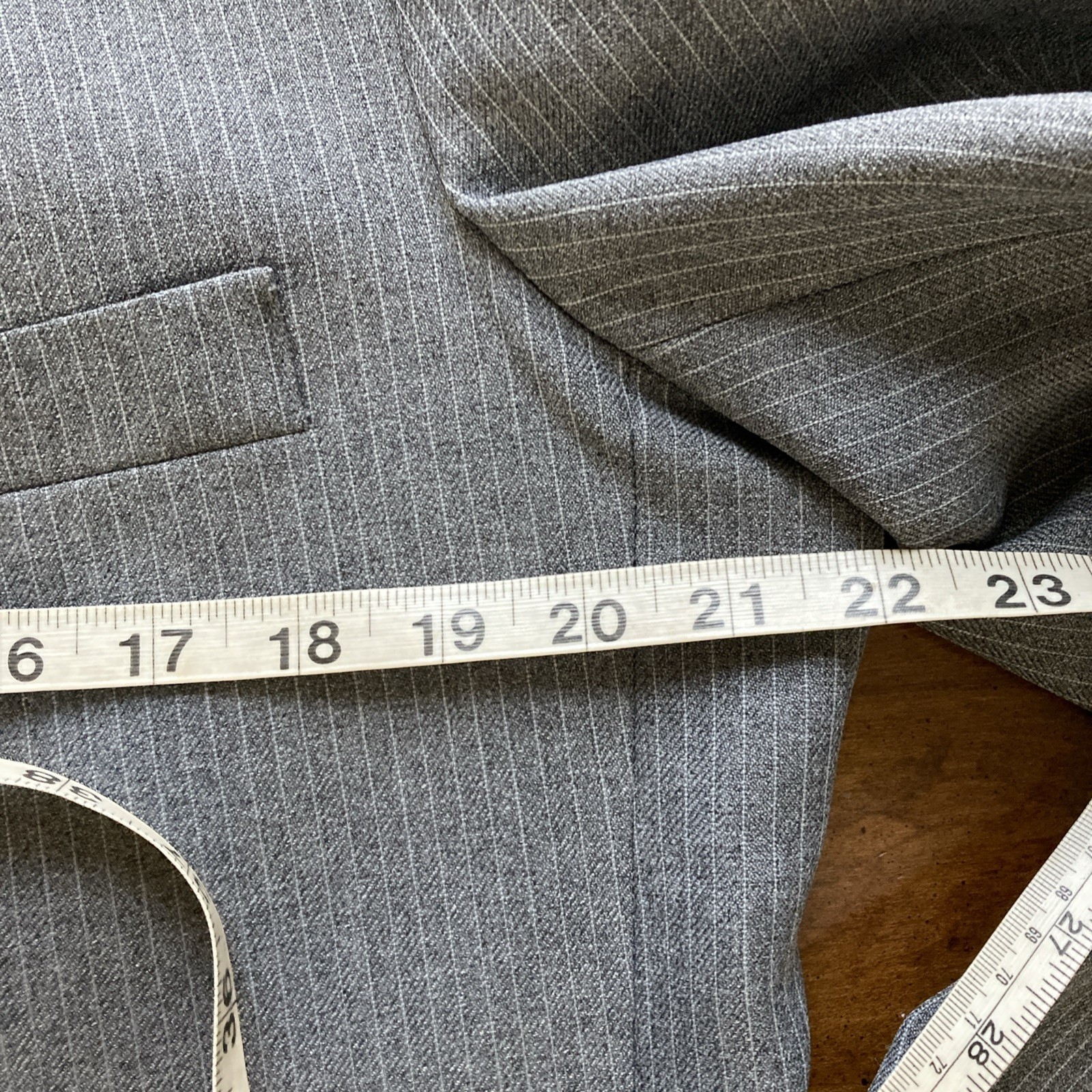 Levi’s Action Mens Vtg Suit Sz 44L 36X30 Gray Pinstripe 70s Retro Single Vented
