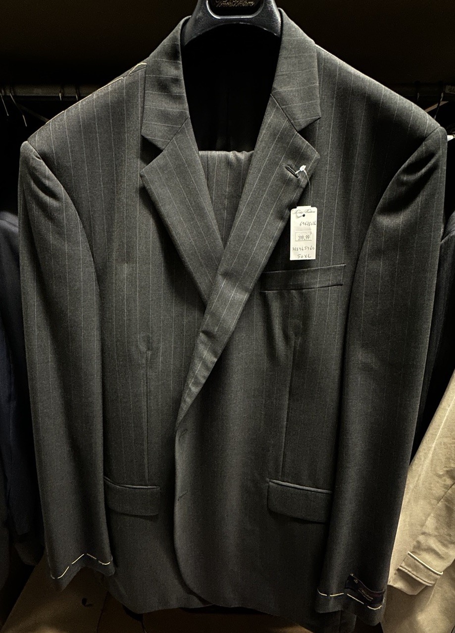 NWT $2100 50XL 45W Brooks Brothers Golden Fleece Grey Pinstripe Suit Madison Fit