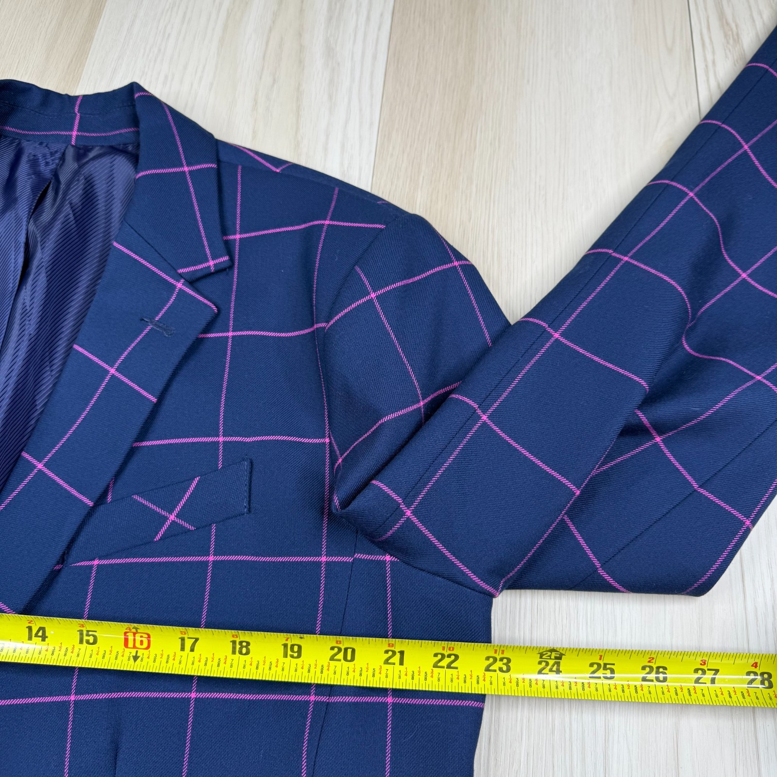 MR Turk Mens Blue Windowpane Check Classic Two-Button Suit Pants Size 44/34