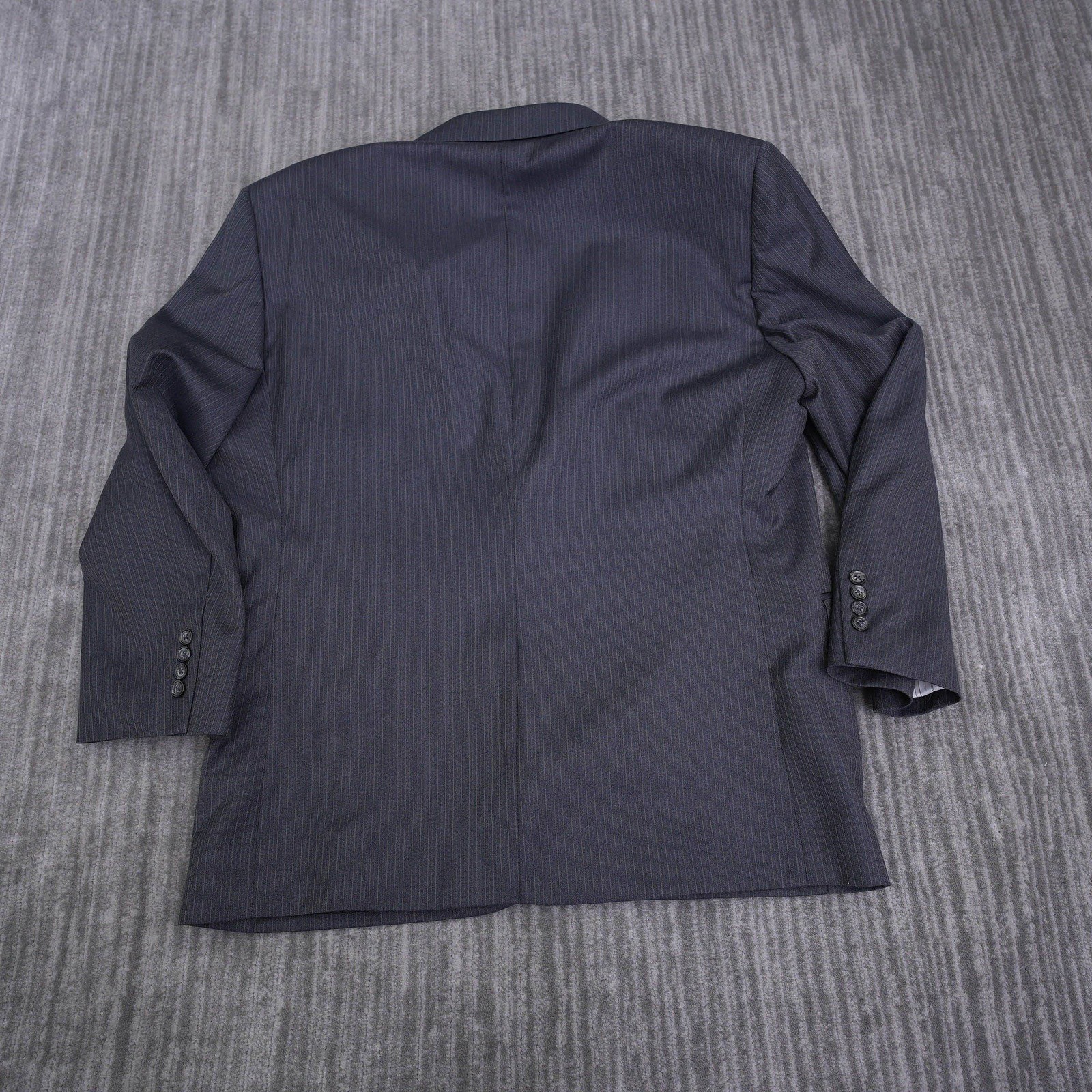 Jos. A. Bank Mens 46 SH Gordon Suit Jacket Charcoal Grey Pinstripe 100% Wool