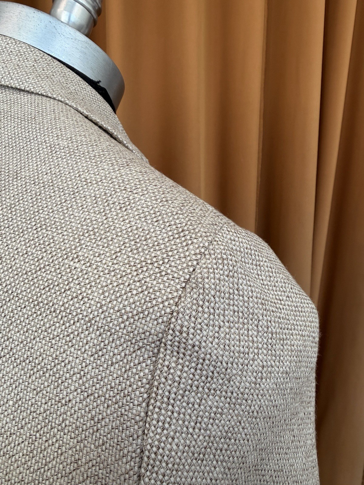 Samuelsohn sport coat 39R – Loro Piana Summertime Hop sack Fabric Light Beige
