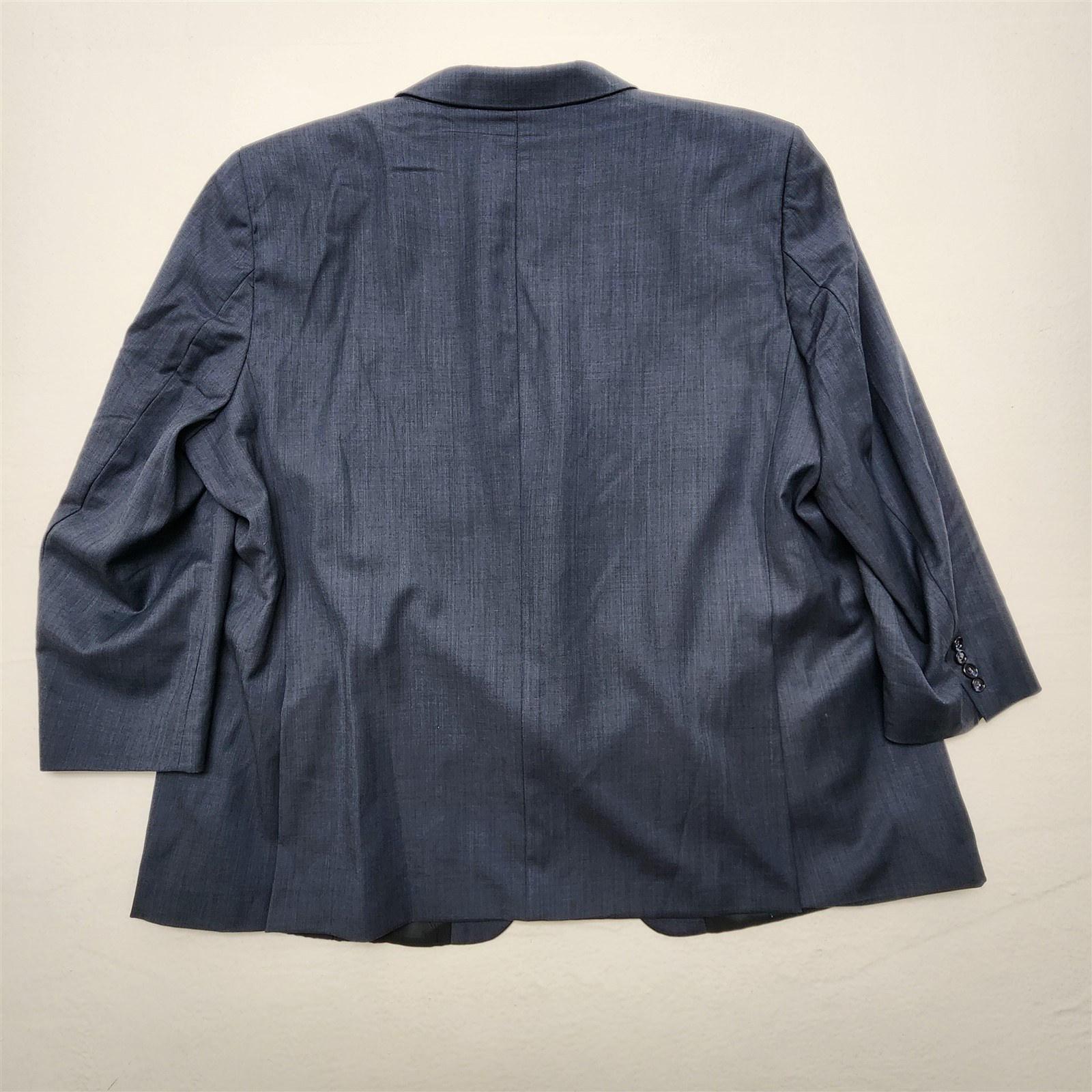 Jones New York 56R 54×28 Dark Blue Gray Micro Birdseye 100% Wool 2Btn Mens Suit