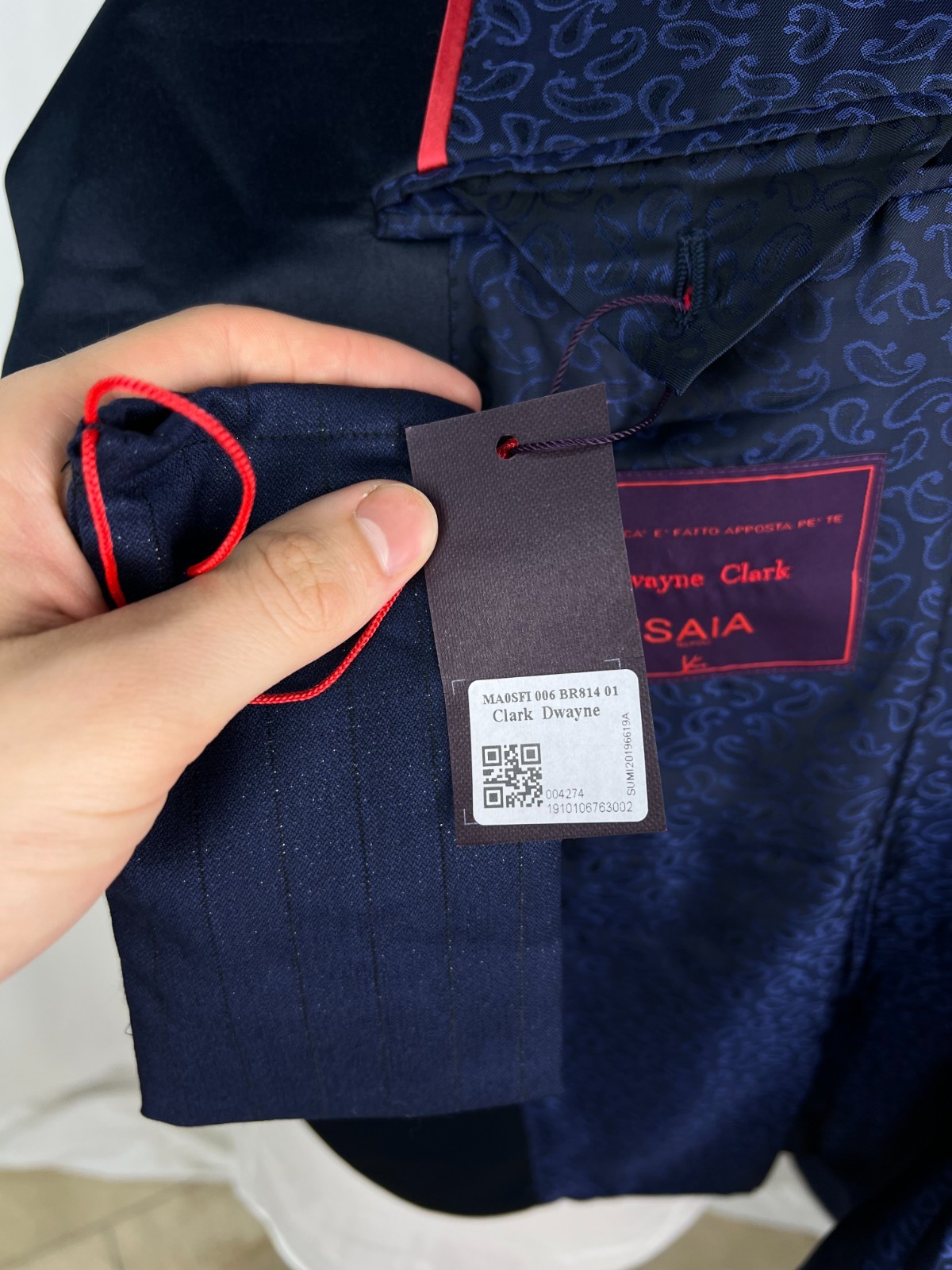 NWT ISAIA Bespoke Shiny Striped Wool&Lurex Peak-Lapel Tuxedo Blazer 46US56IT