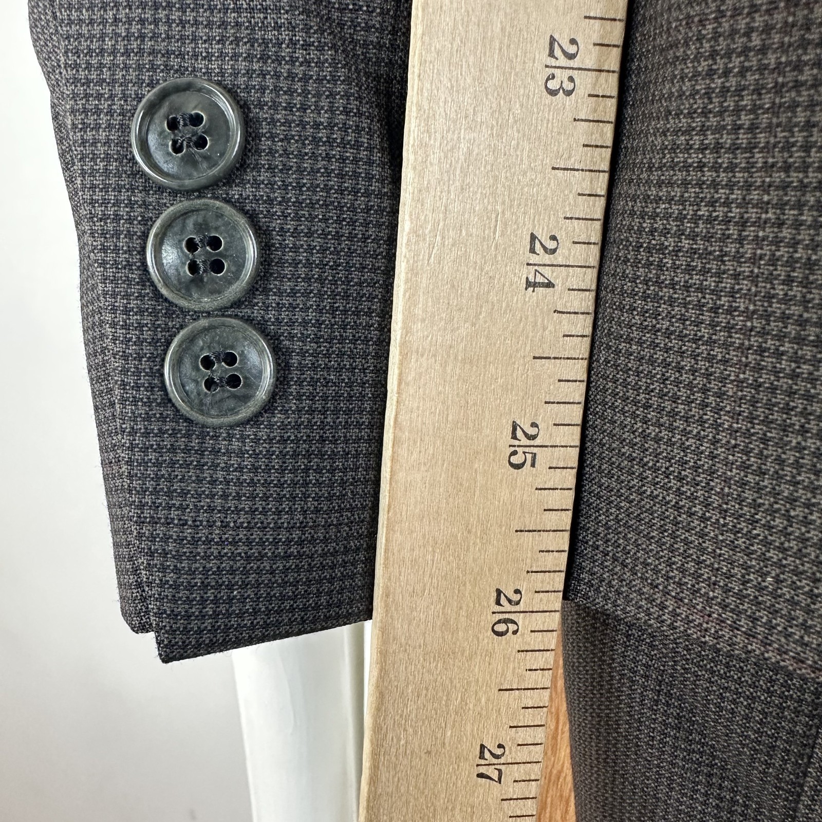 Jones New York Double Breasted Suit Mens 42L Brown Houndstooth Wool Pants 32×30
