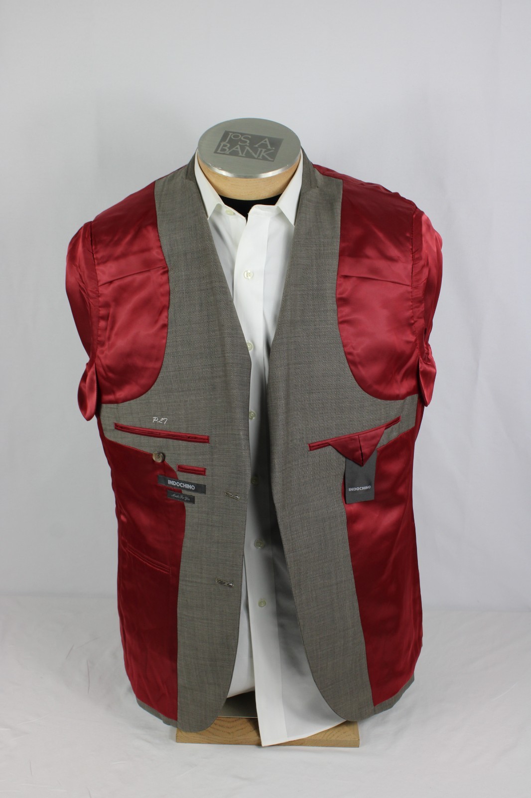 Indochino Mens Suit Jacket 42R Light Brown Sharkskin Wool Mohair 2 Button