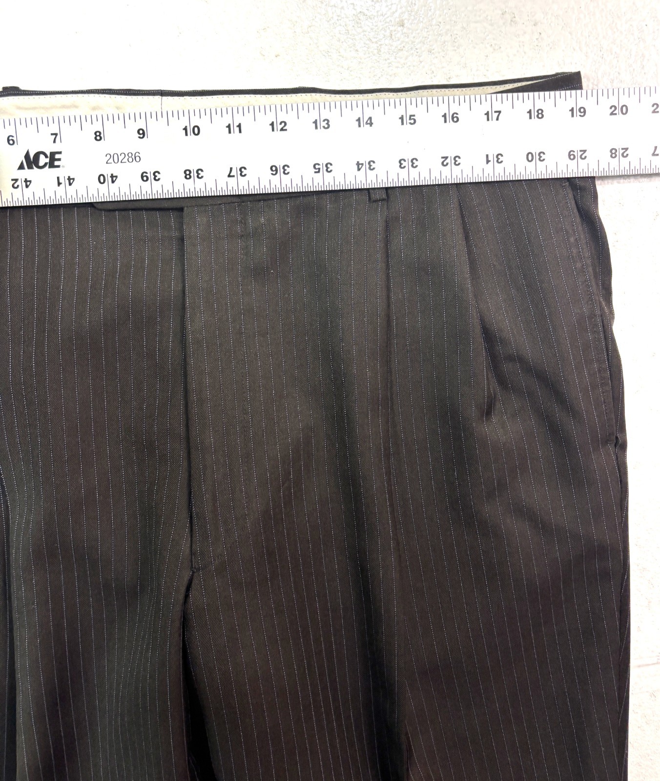 vtg Y2K Jones New York 44R 38×30 3pc Pant Suit Chocolate Brown Pinstripe Wool